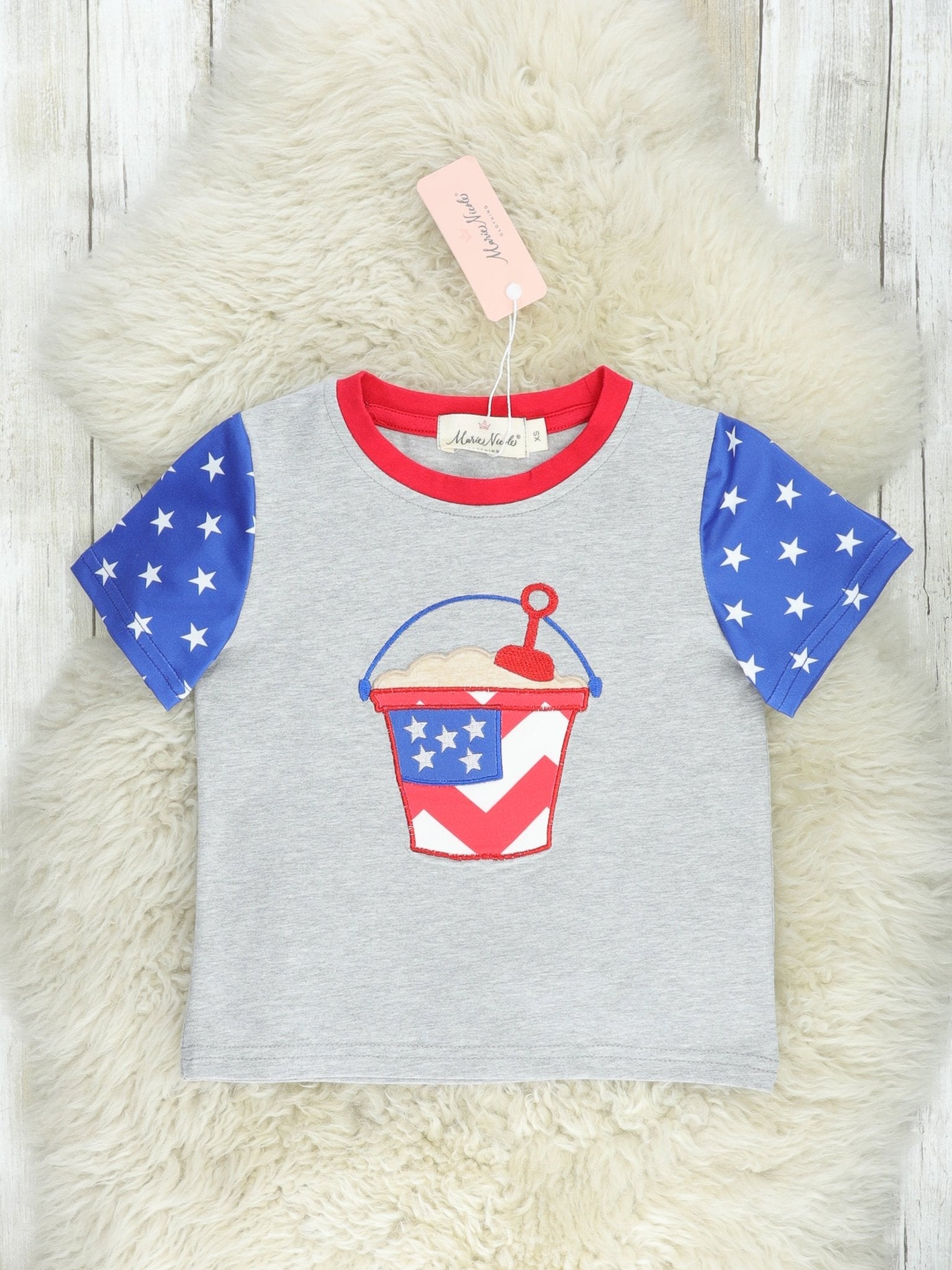 Patriotic Beach Bucket Shirt - Marie Nicole Clothing