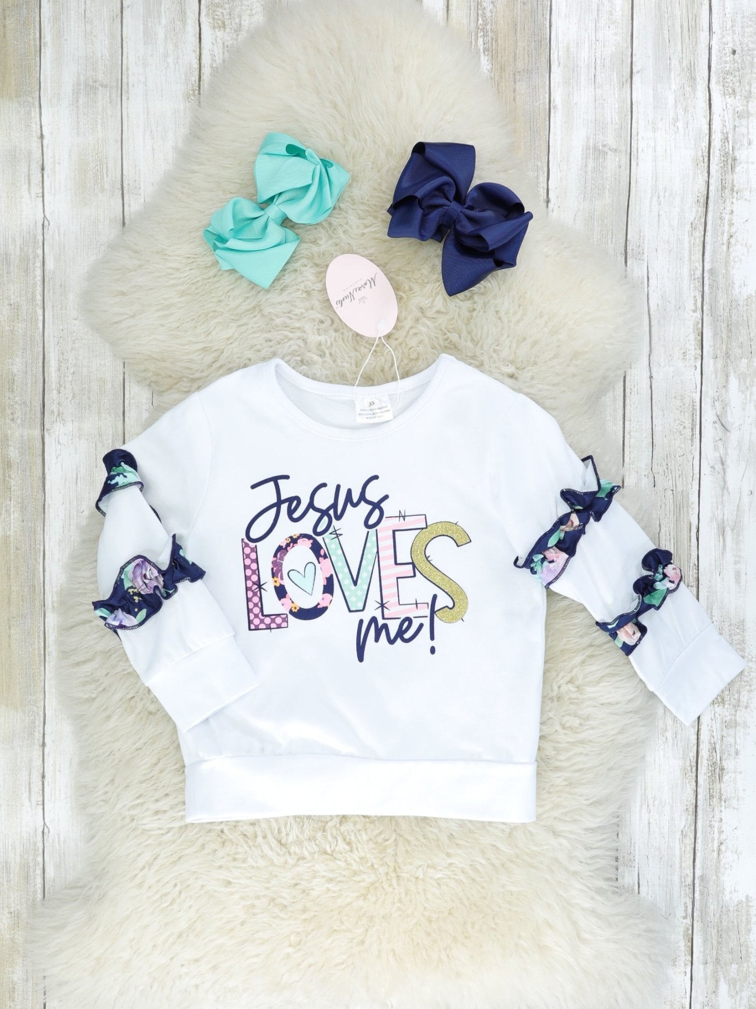 Jesus Loves Me Ruffle Shirt - Marie Nicole Clothing