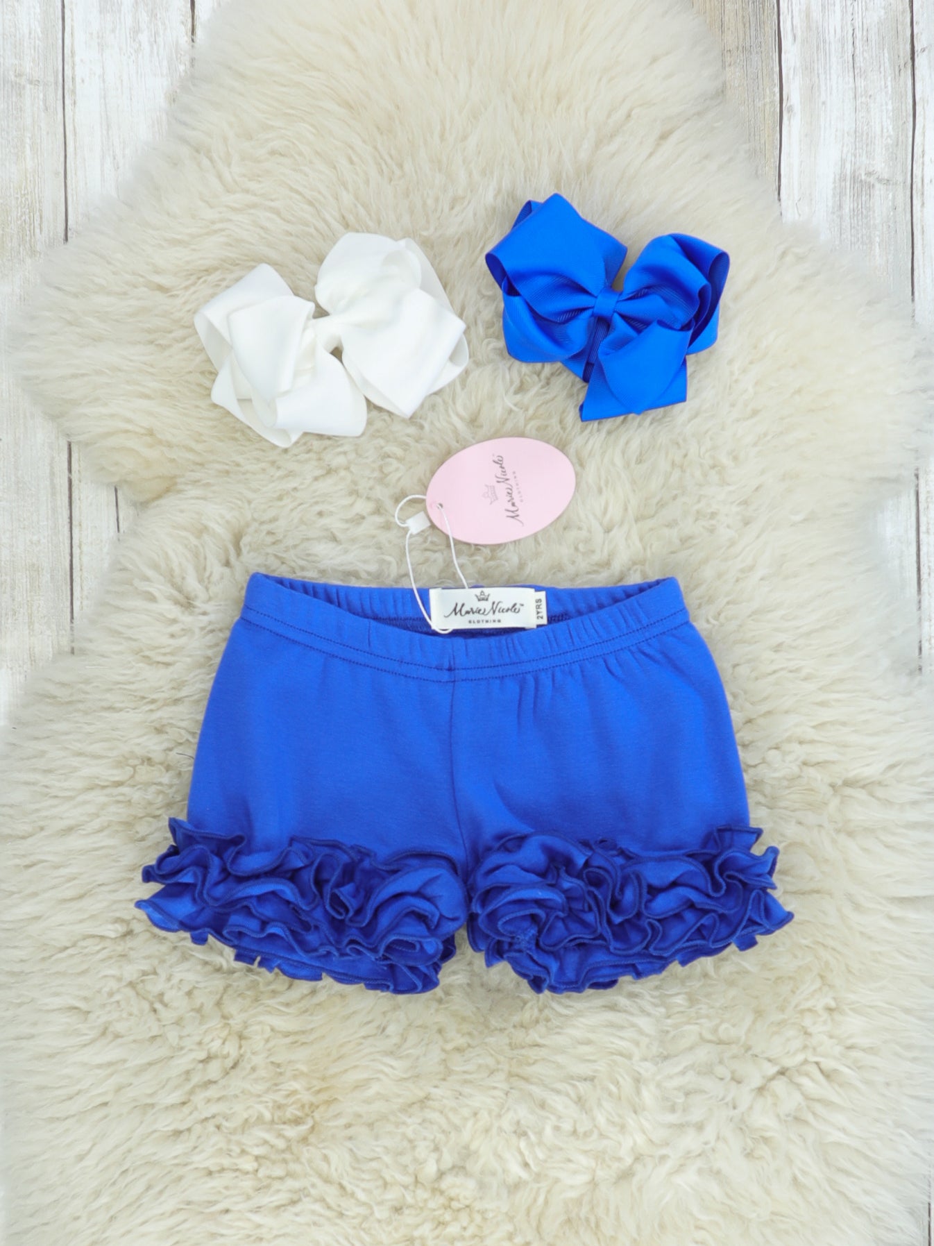 Cotton Icing Shorts - Cobalt Blue - Marie Nicole Clothing