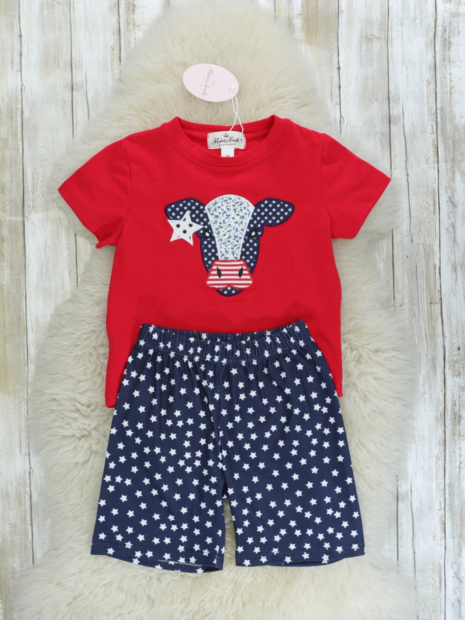 Patriotic Cow Outfit - Marie Nicole Clothing