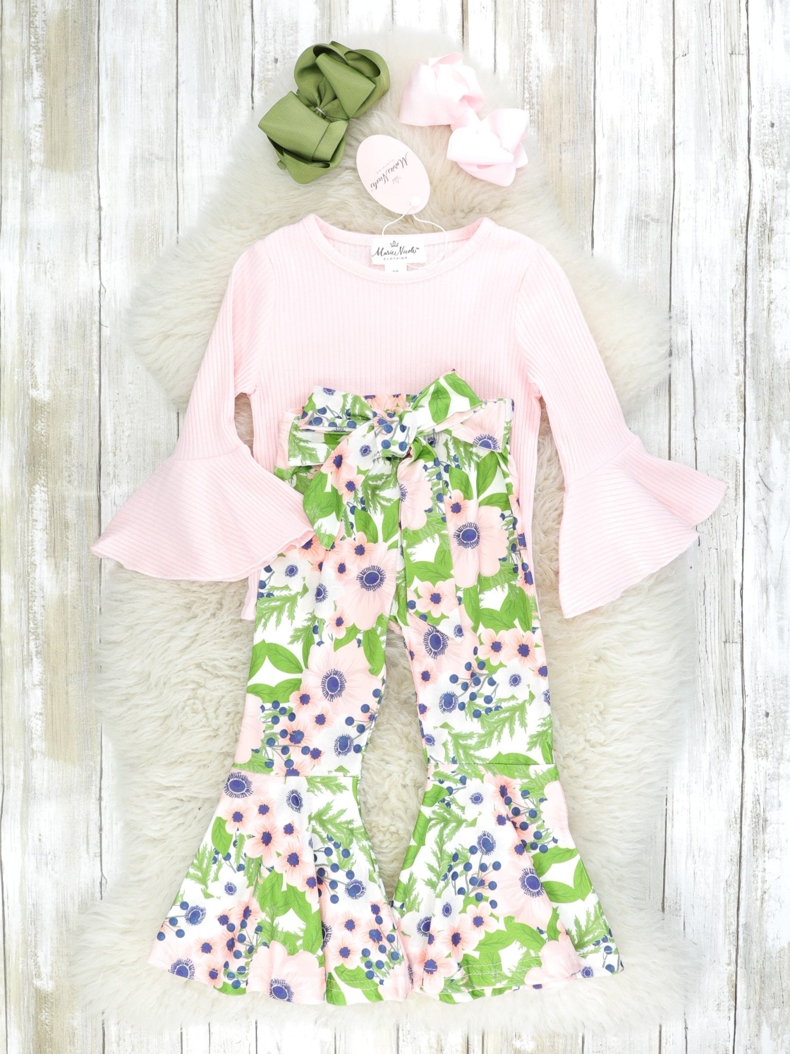 Bright Anenomes Bell Bottom Outfit - Marie Nicole Clothing