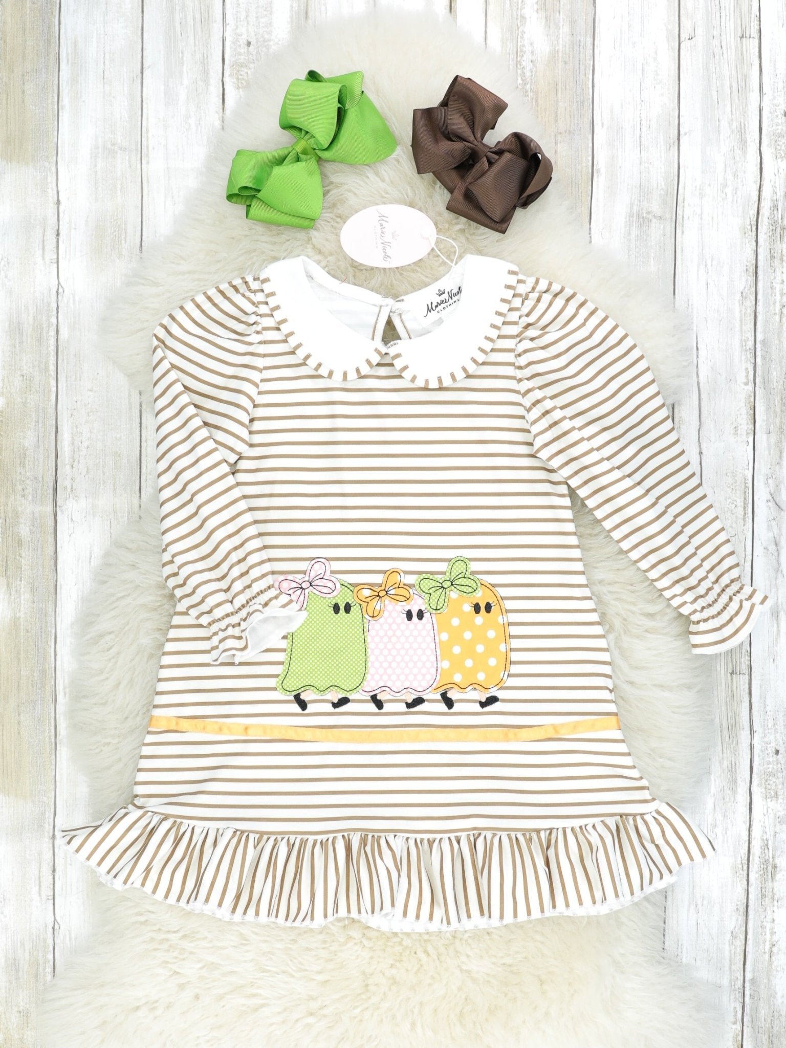 Striped Ghosts Vintage Dress - Marie Nicole Clothing