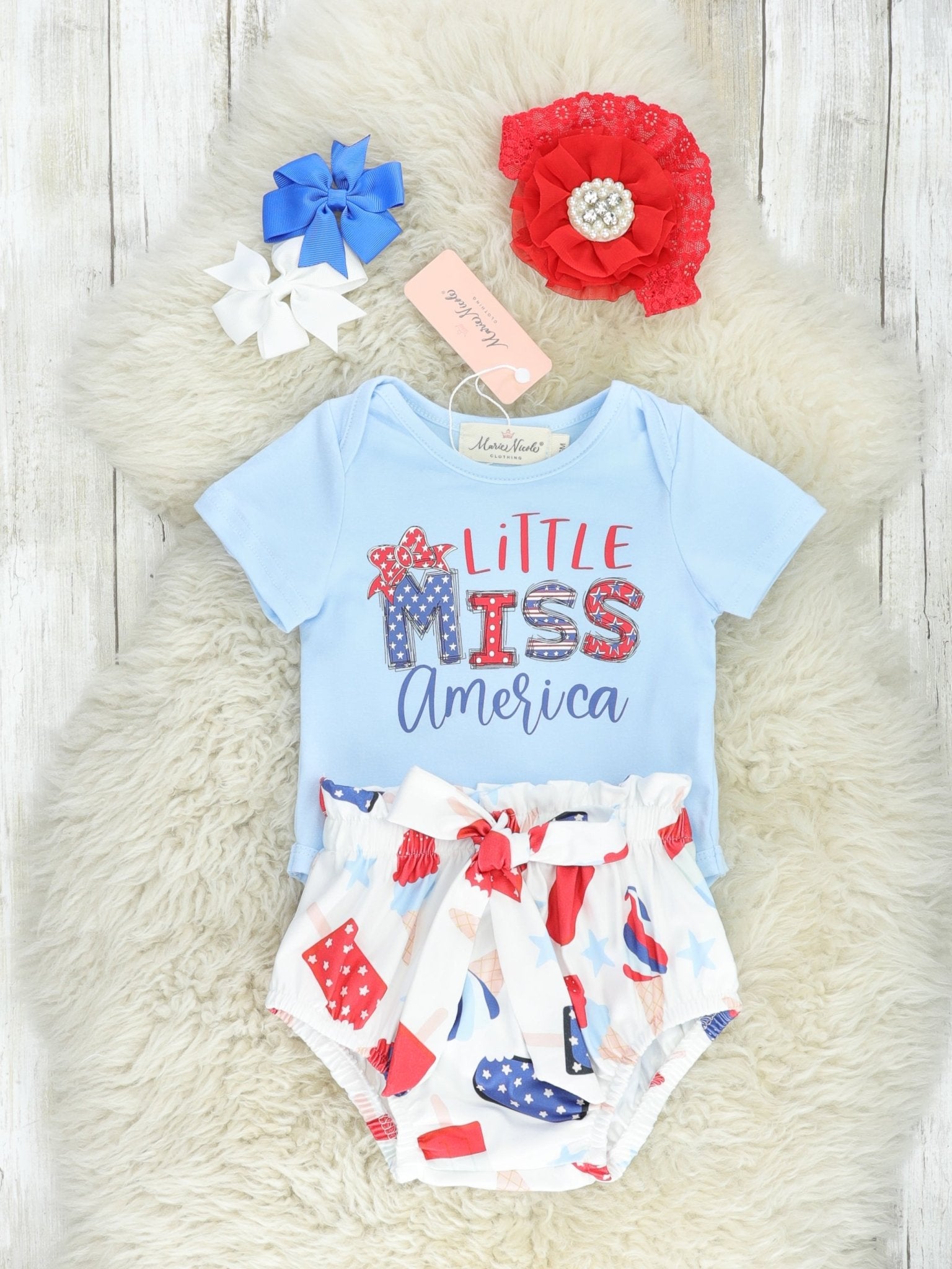 "Little Miss America" Popsicle Bloomers Outfit - Marie Nicole Clothing