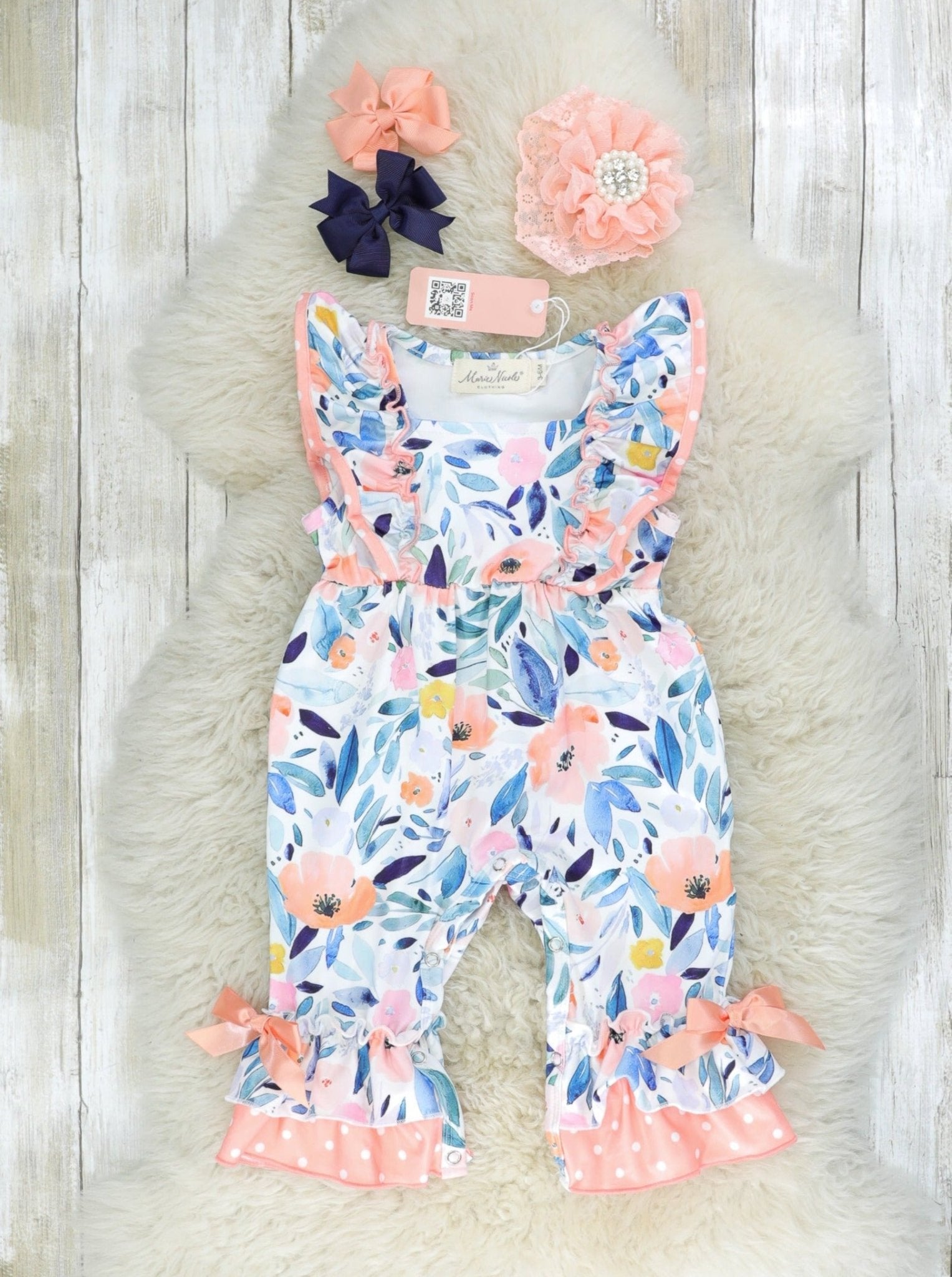 Blushing Susie Ruffle Romper - Marie Nicole Clothing
