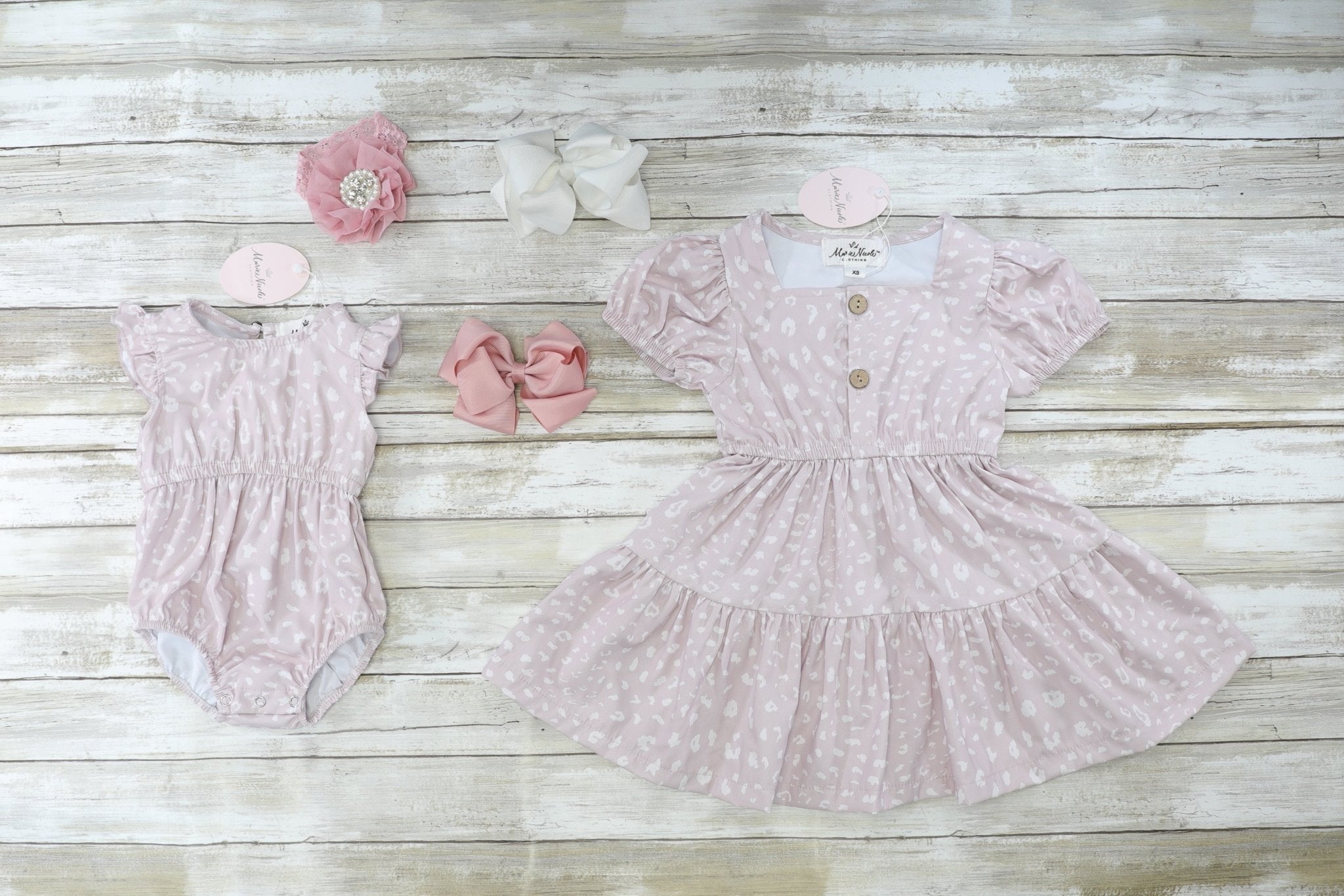 Mom & Me Mauve Animal Print Dress & Romper - Marie Nicole Clothing