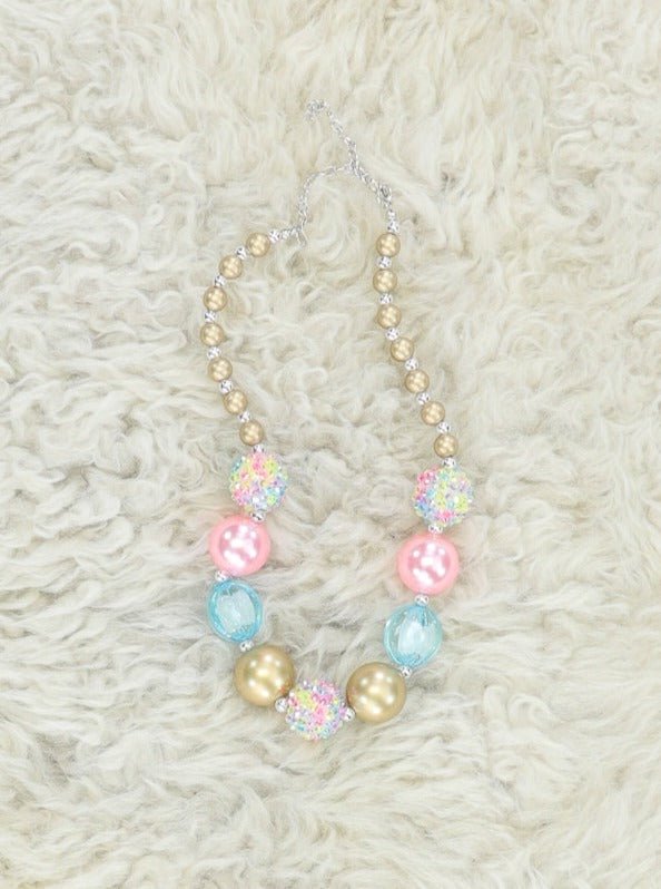 Gold & Peach Bubblegum Necklace - Marie Nicole Clothing