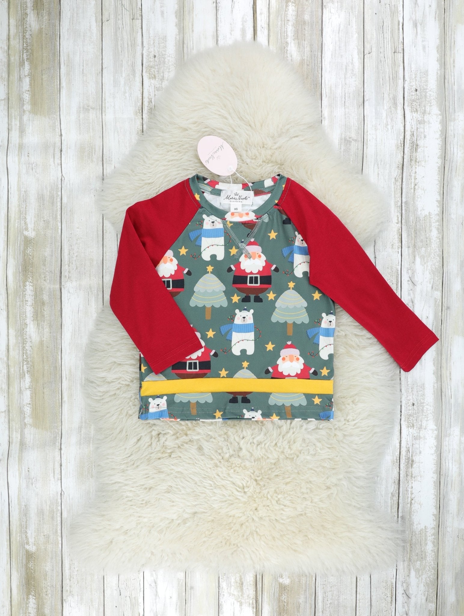 Green Santa Shirt - Marie Nicole Clothing