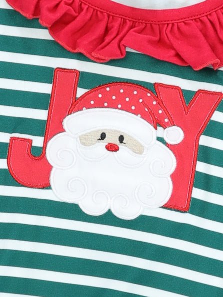 Striped "JOY" Ruffle Dress - Marie Nicole Clothing