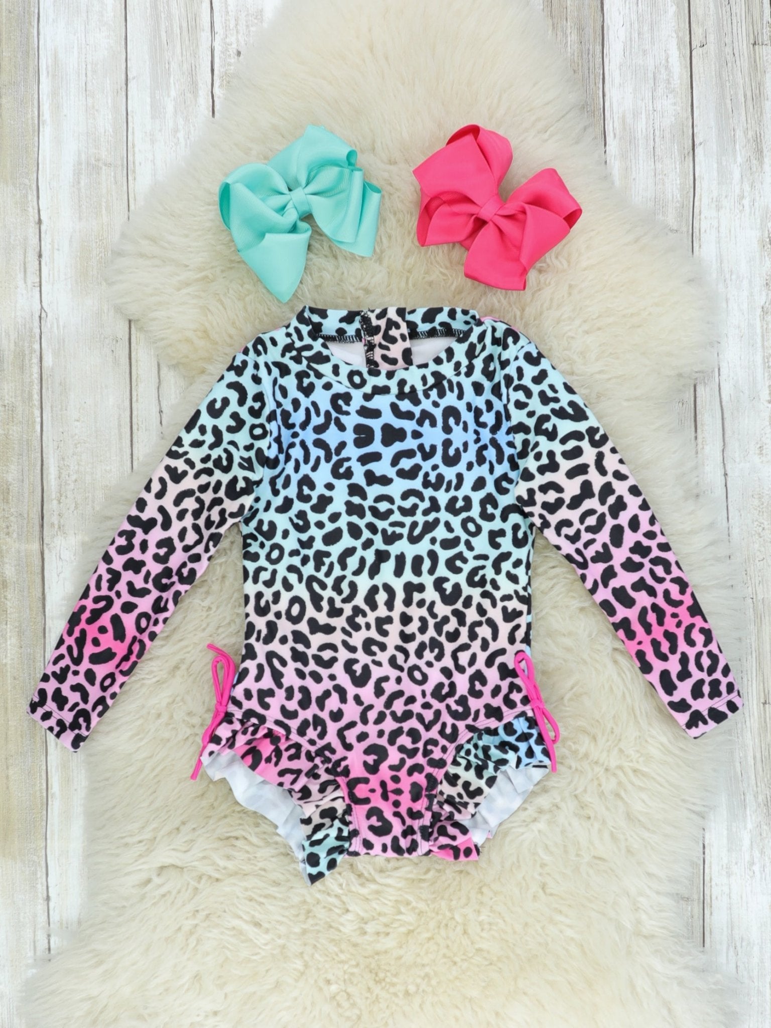 Rainbow Leopard One Piece Swimsuit - Marie Nicole Clothing
