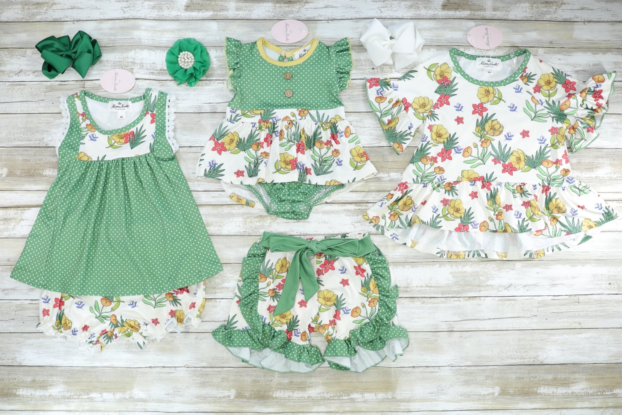 Olive Floral Outfit - Marie Nicole Clothing