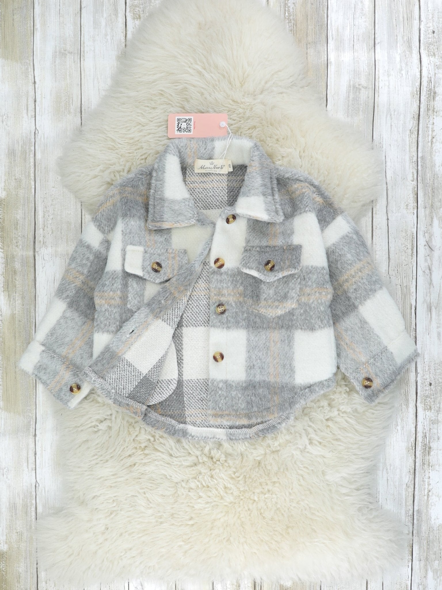 Mom & Me Grey Plaid Flannel - Marie Nicole Clothing