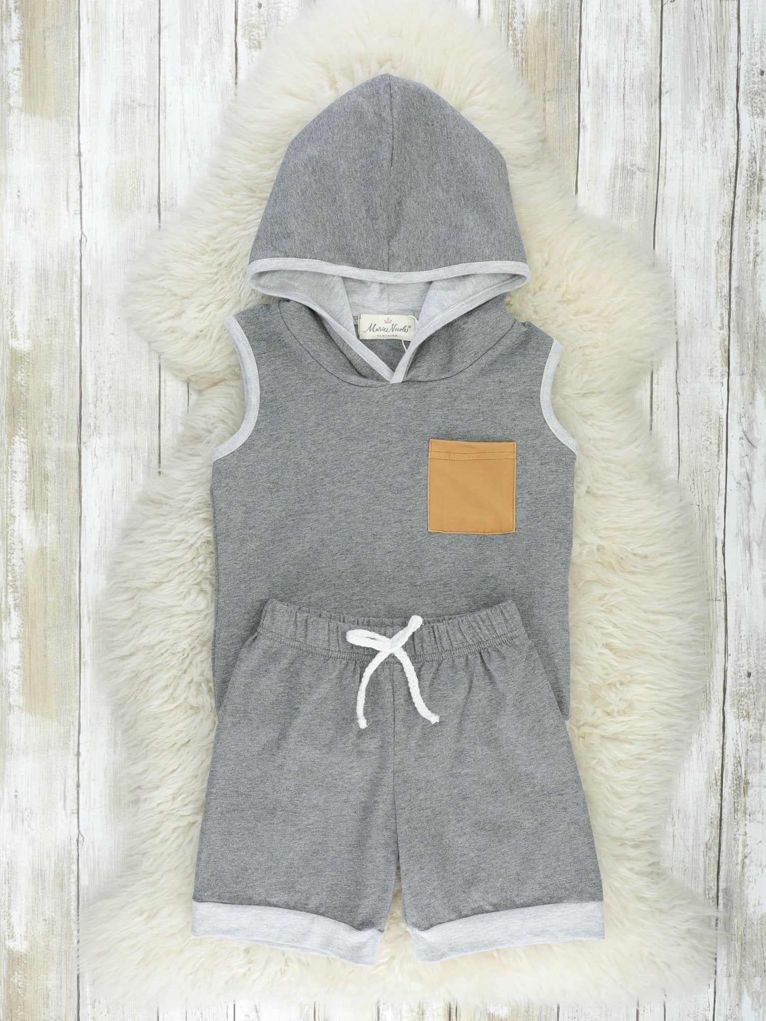 Heather Grey Hoodie Tank Outfit - Marie Nicole Clothing