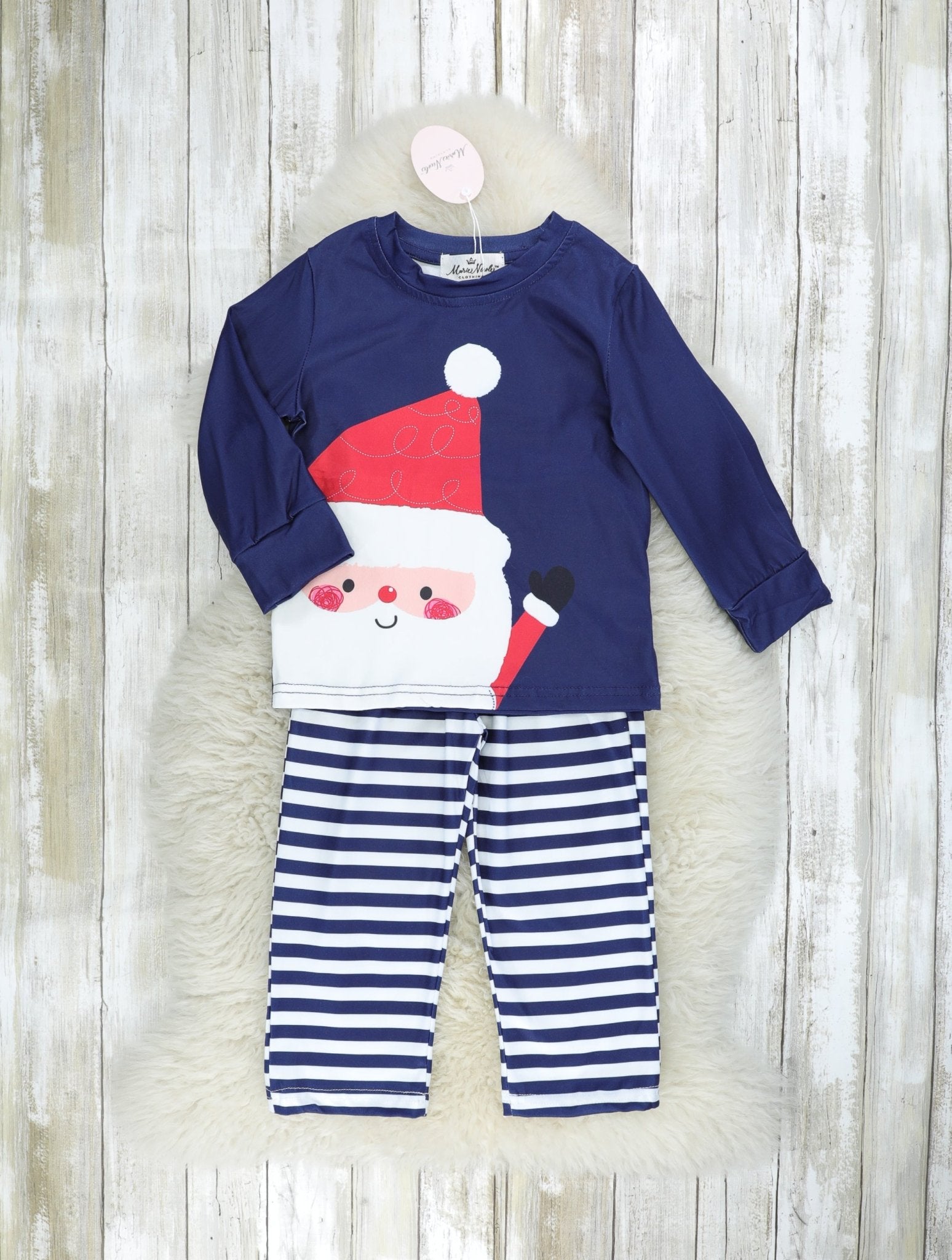 Striped Jolly Santa Outfit - Marie Nicole Clothing