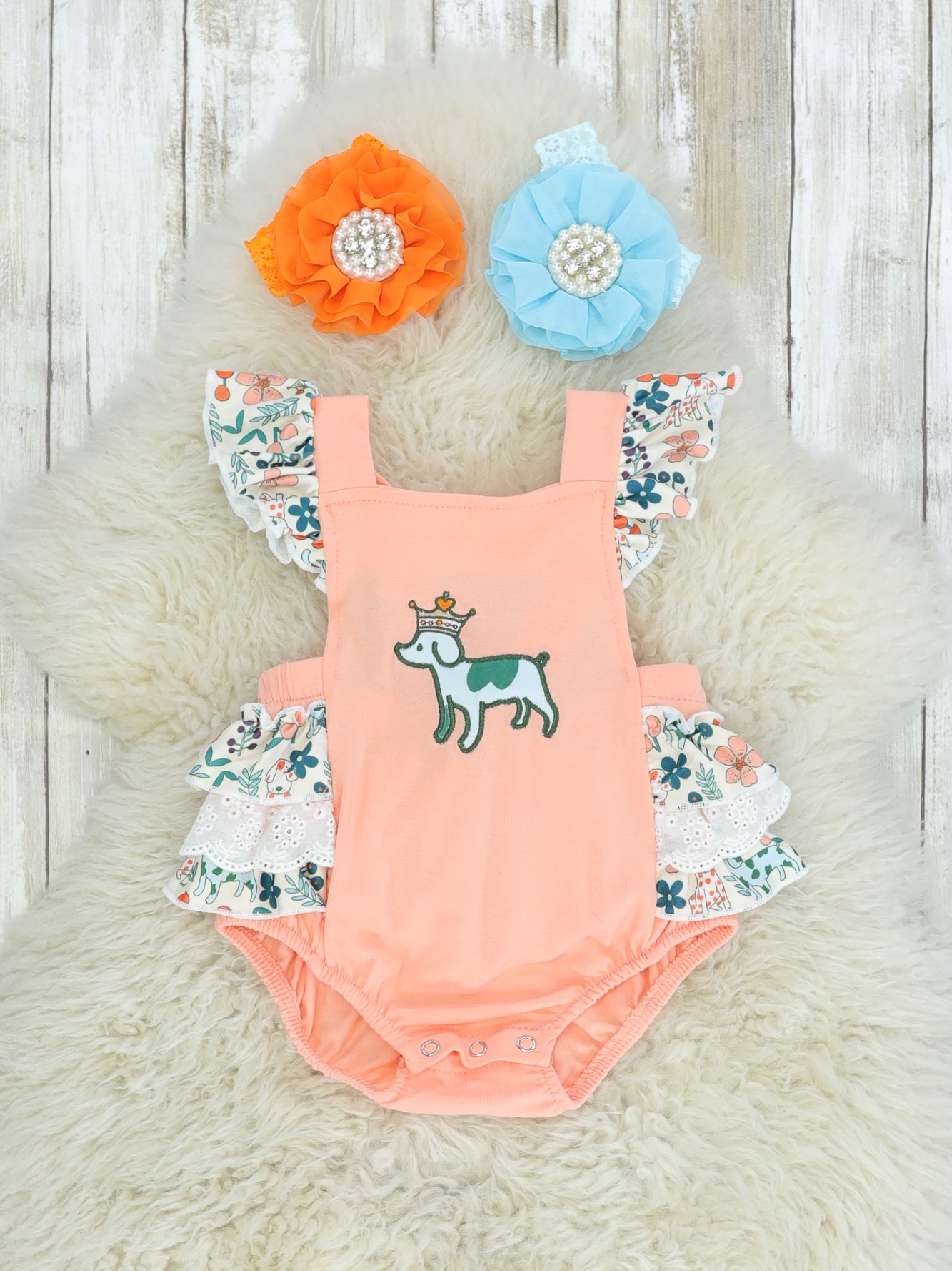 MNC Royal Pups - Eloise Ruffle Bubble™ - Marie Nicole Clothing
