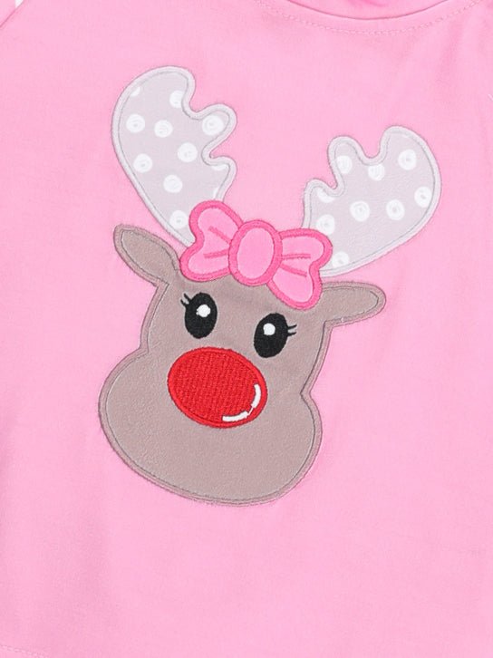 Pink Striped Reindeer Pajamas - Marie Nicole Clothing