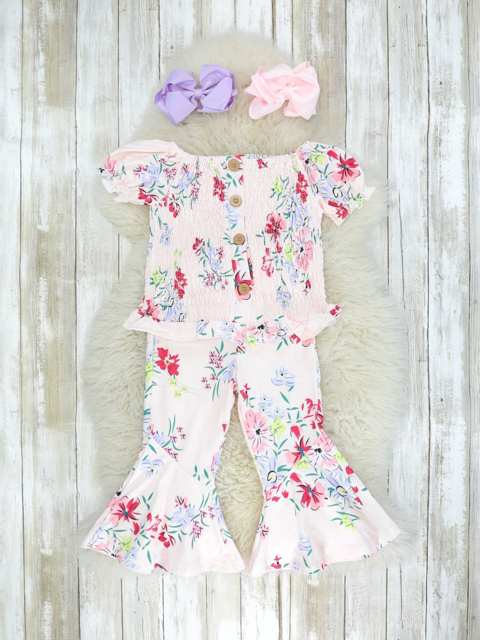 Floral Top & Bell Bottoms Outfit - Marie Nicole Clothing