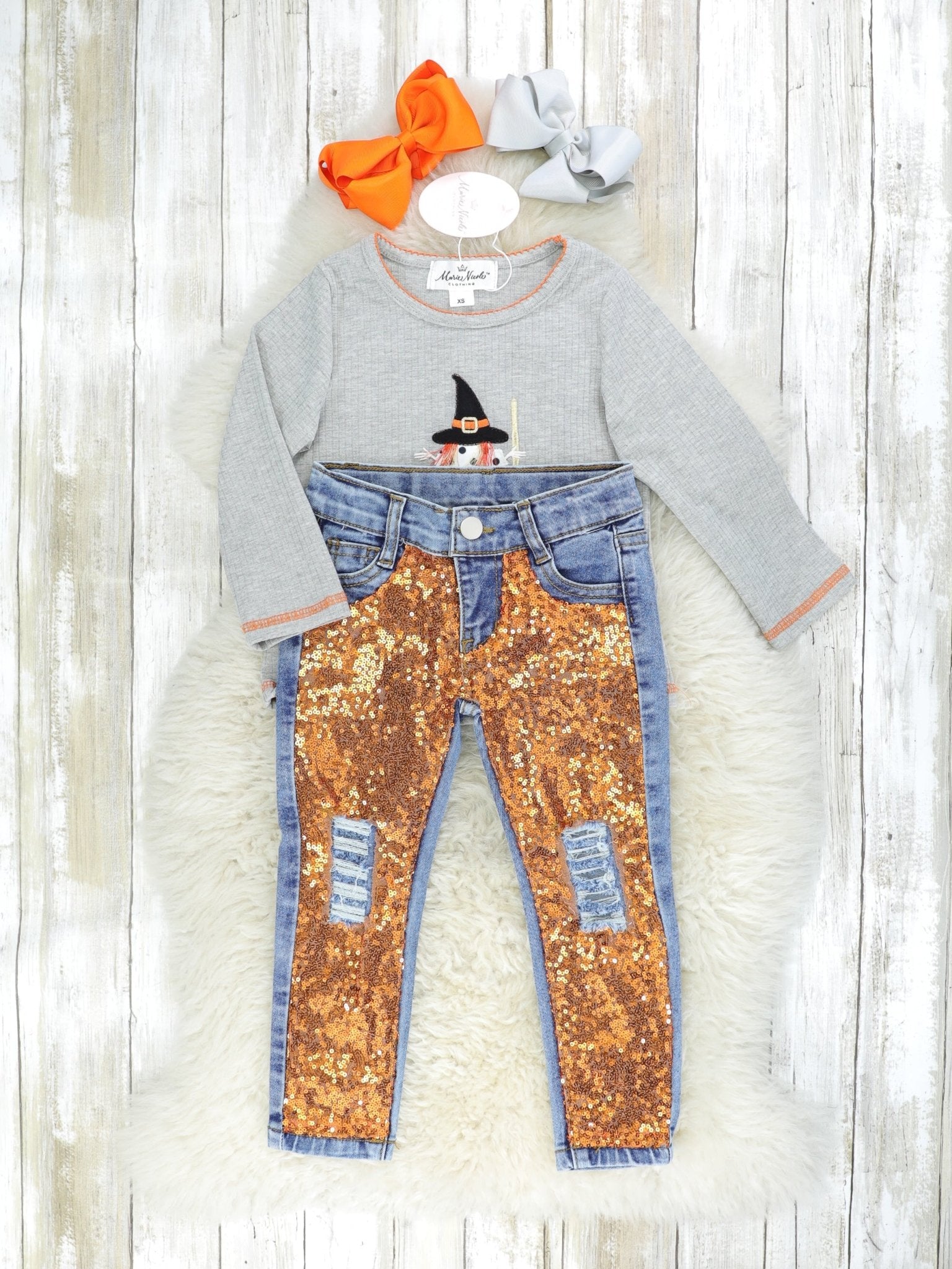 Witchy Sequin Denim Outfit - Marie Nicole Clothing