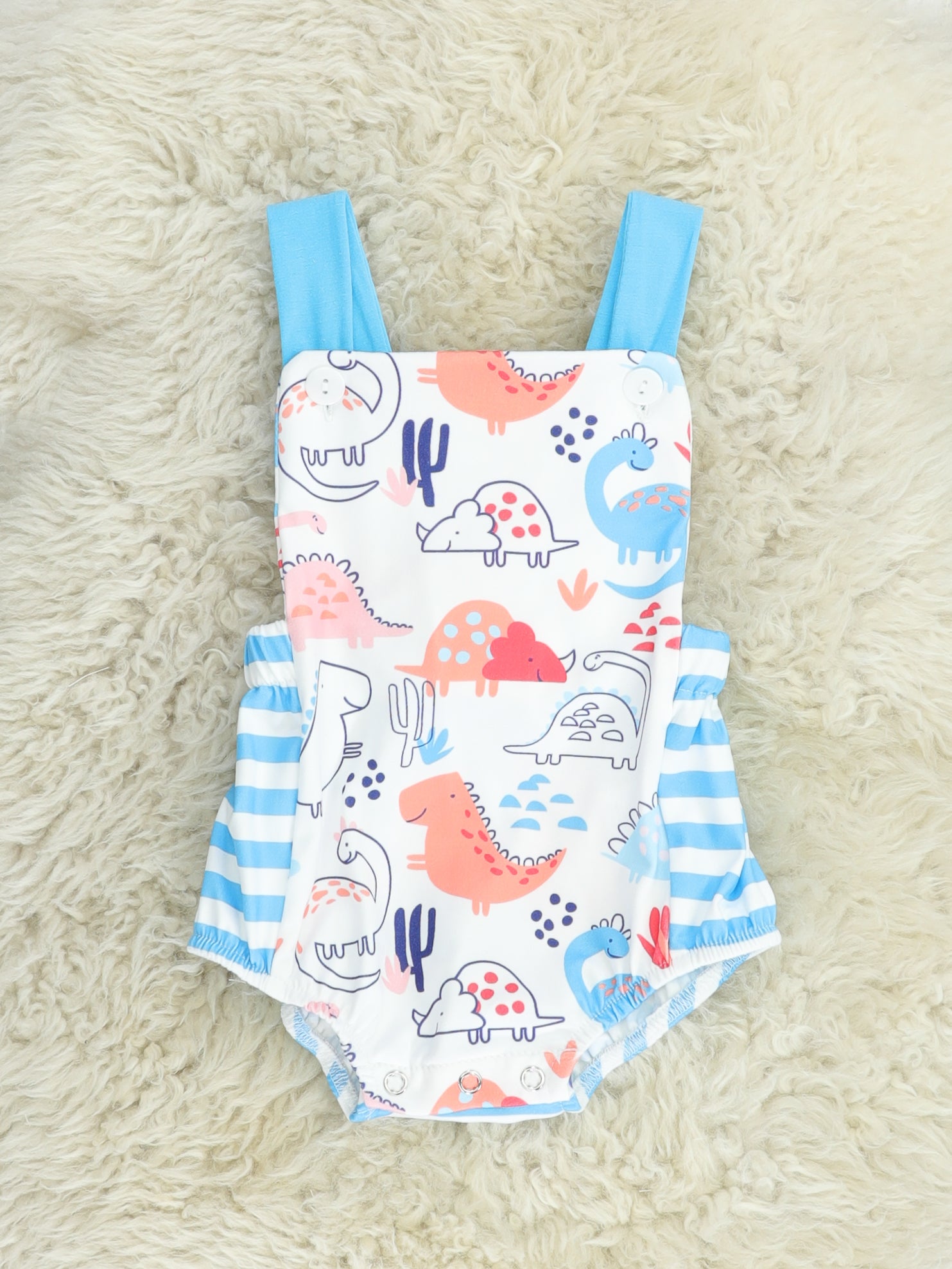 Coral Dino Romper - Marie Nicole Clothing