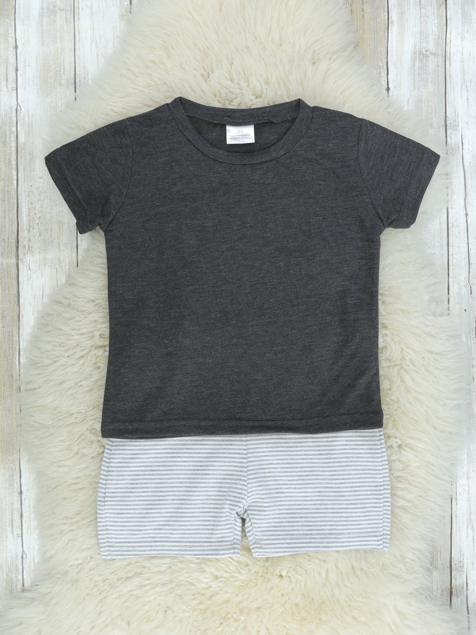 Striped Barn Overall Set - Marie Nicole Clothing