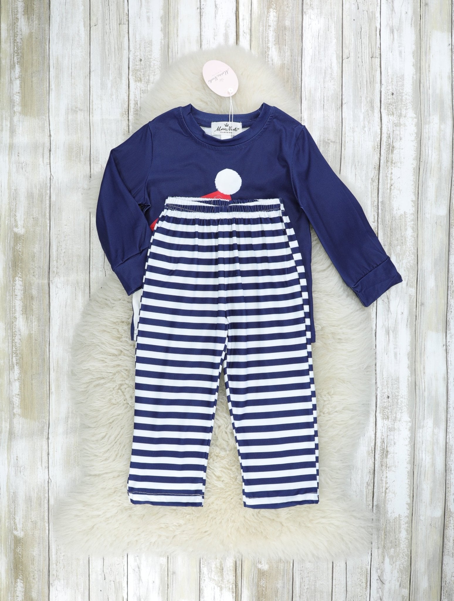 Striped Jolly Santa Outfit - Marie Nicole Clothing