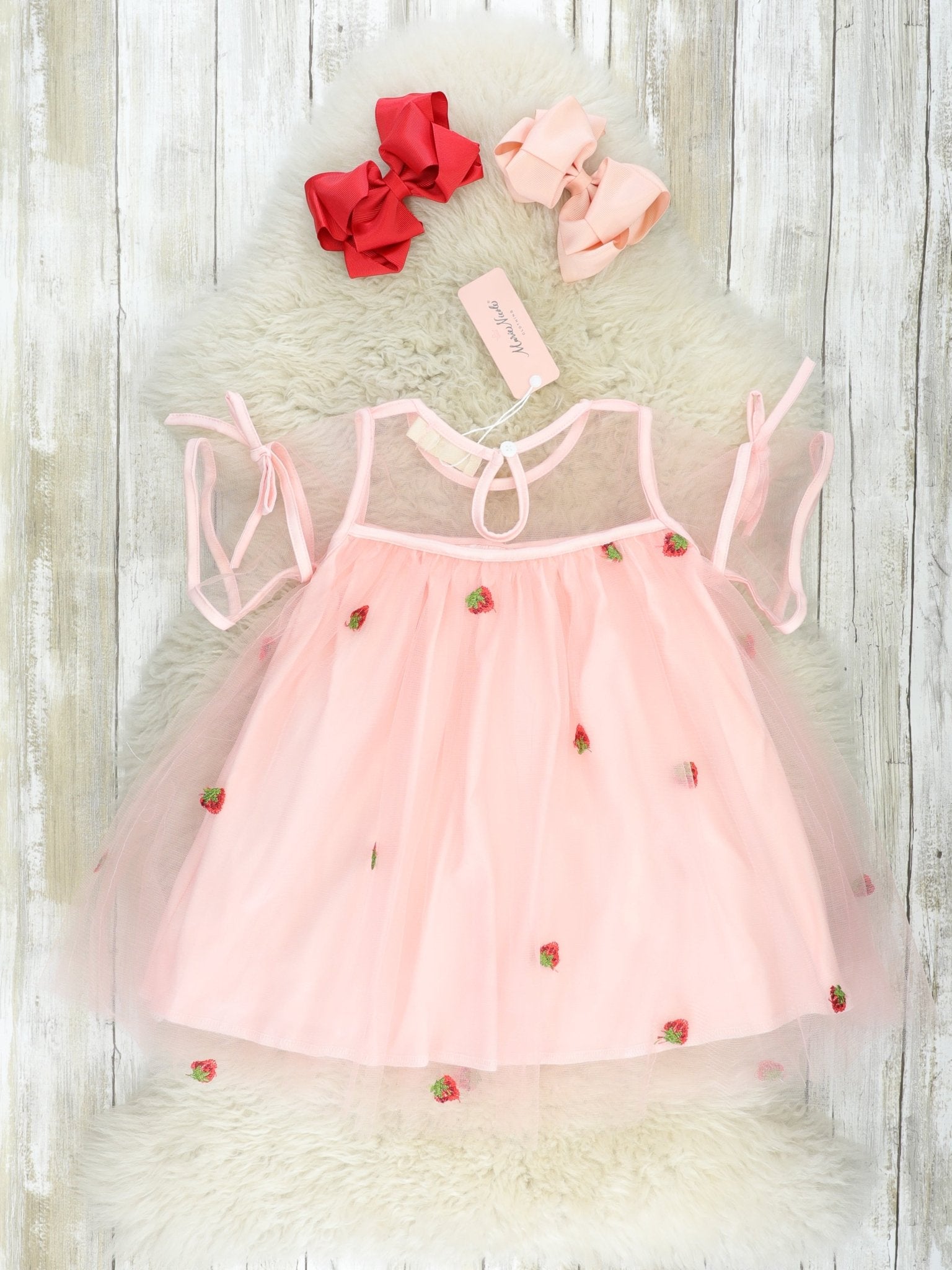Pink Tulle Strawberry Dress - Marie Nicole Clothing
