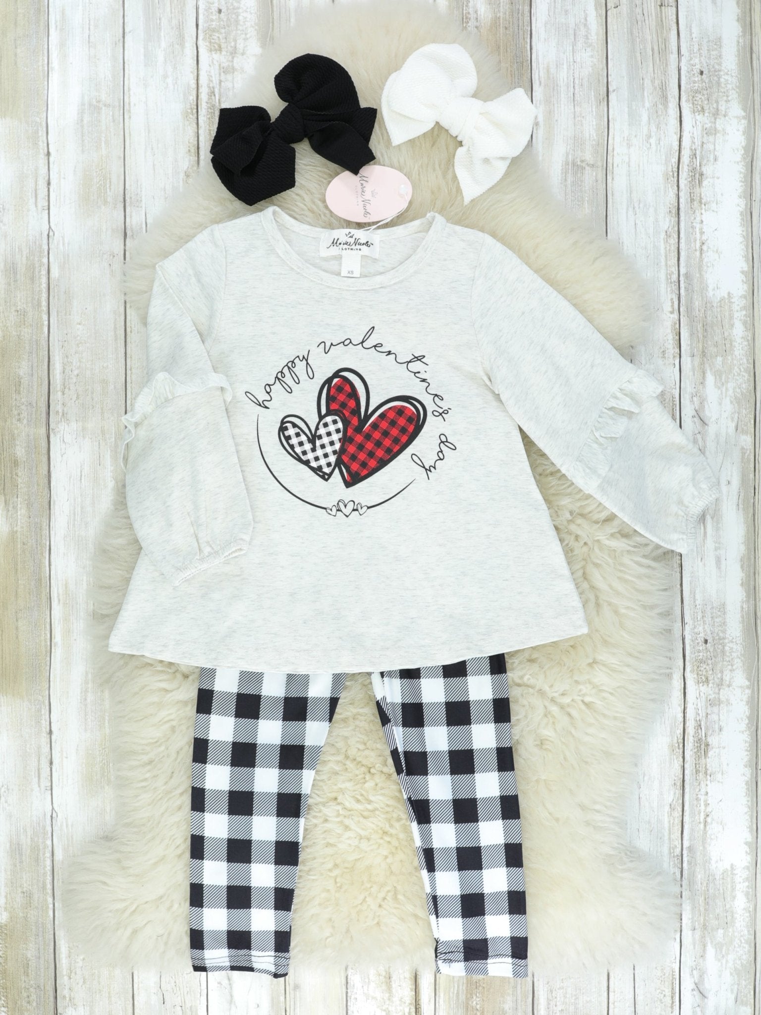 Mom & Me Happy Valentine's Day Plaid Collection - Marie Nicole Clothing