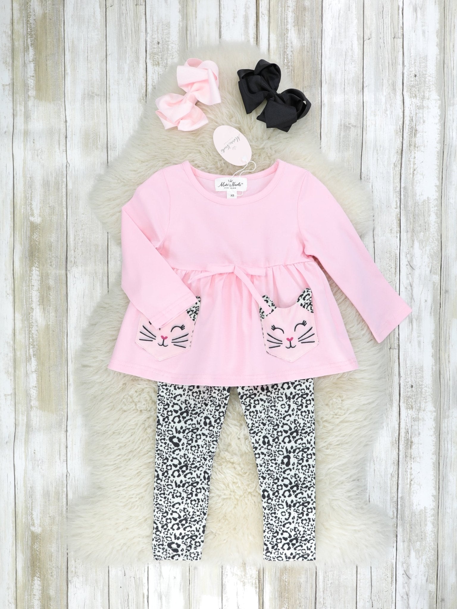 Pink White Leopard Outfit - Marie Nicole Clothing