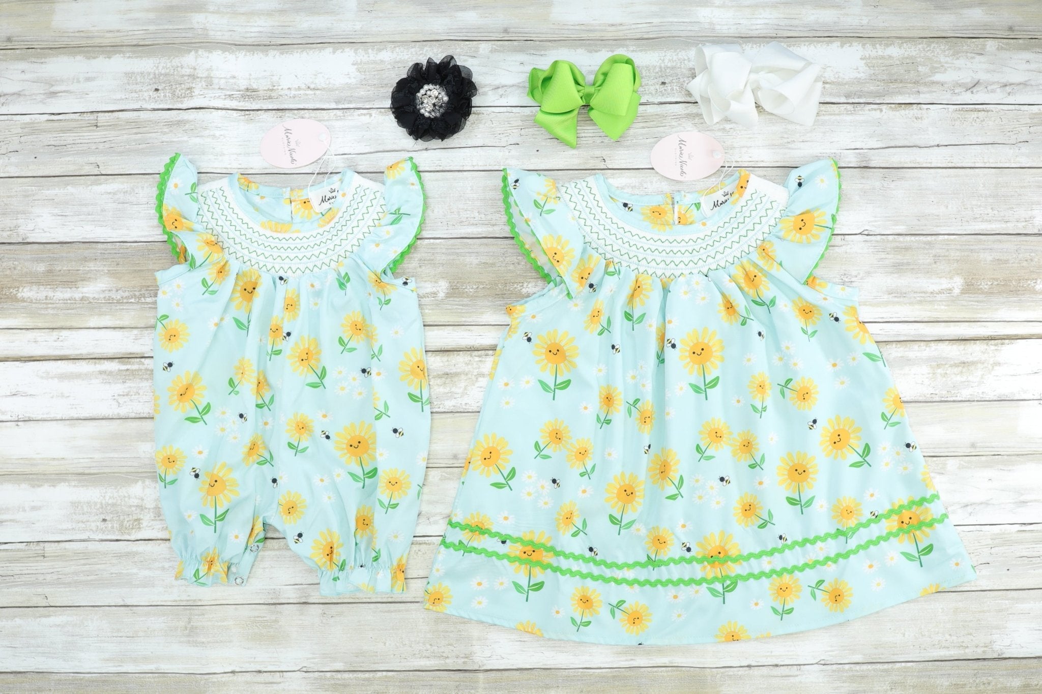 Blue & Yellow Floral Dress - Marie Nicole Clothing