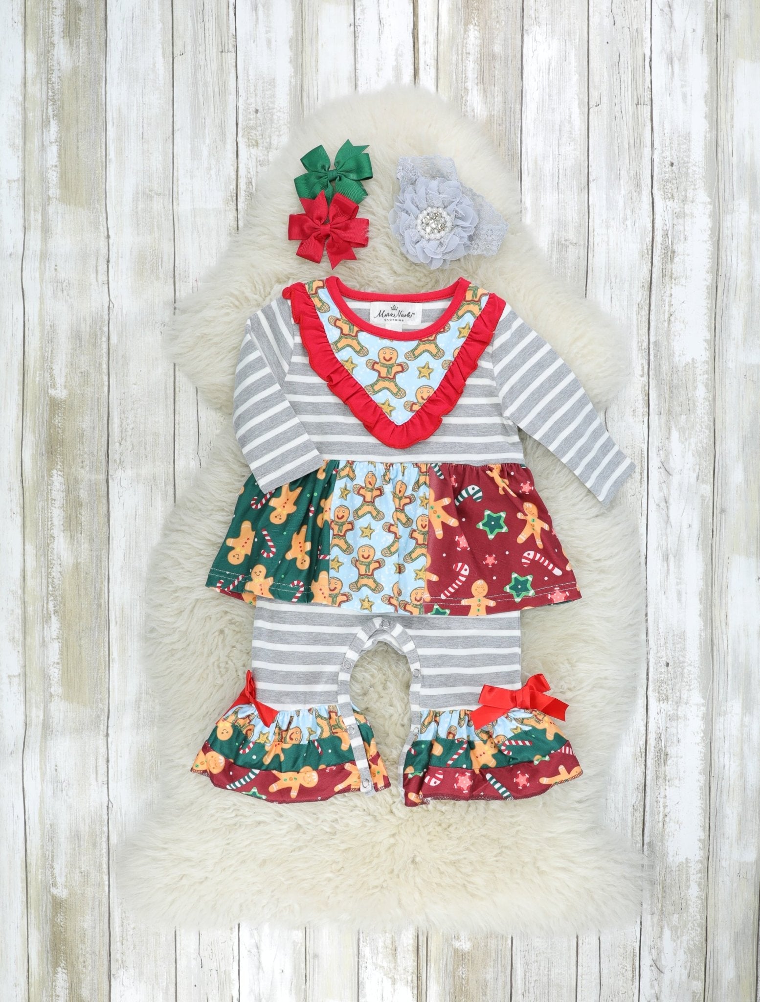Christmas Confetti Ruffle Romper - Marie Nicole Clothing