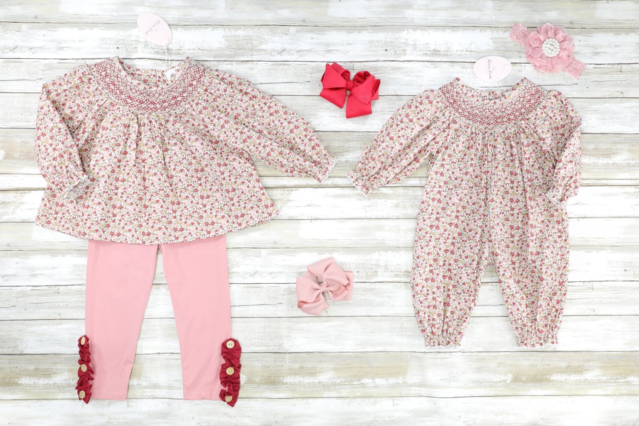 Dainty Neutral Floral Vintage Romper - Marie Nicole Clothing