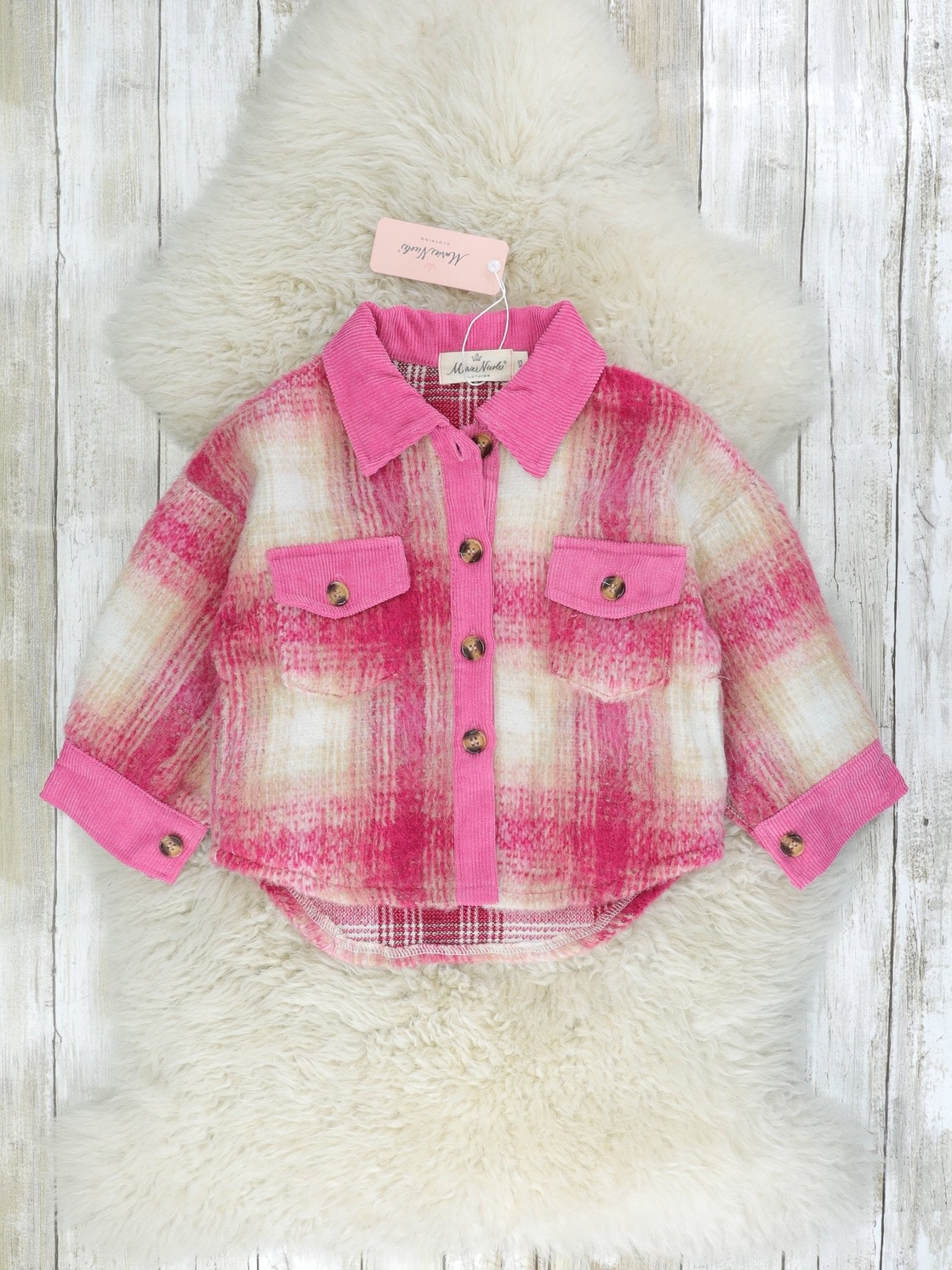 Mom & Me Pink Plaid Flannel - Marie Nicole Clothing