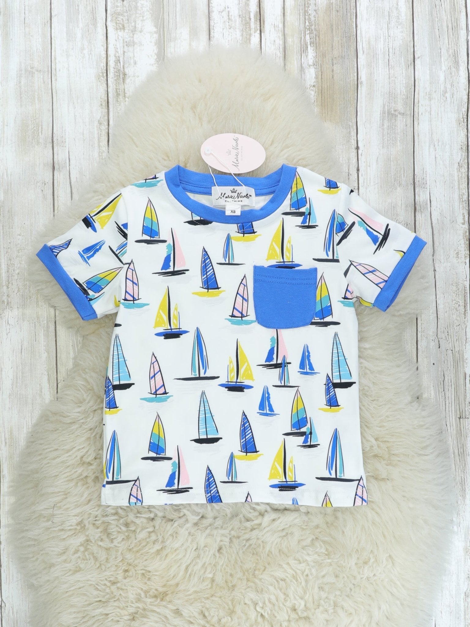 Sailboat Pocket T-Shirt - Marie Nicole Clothing