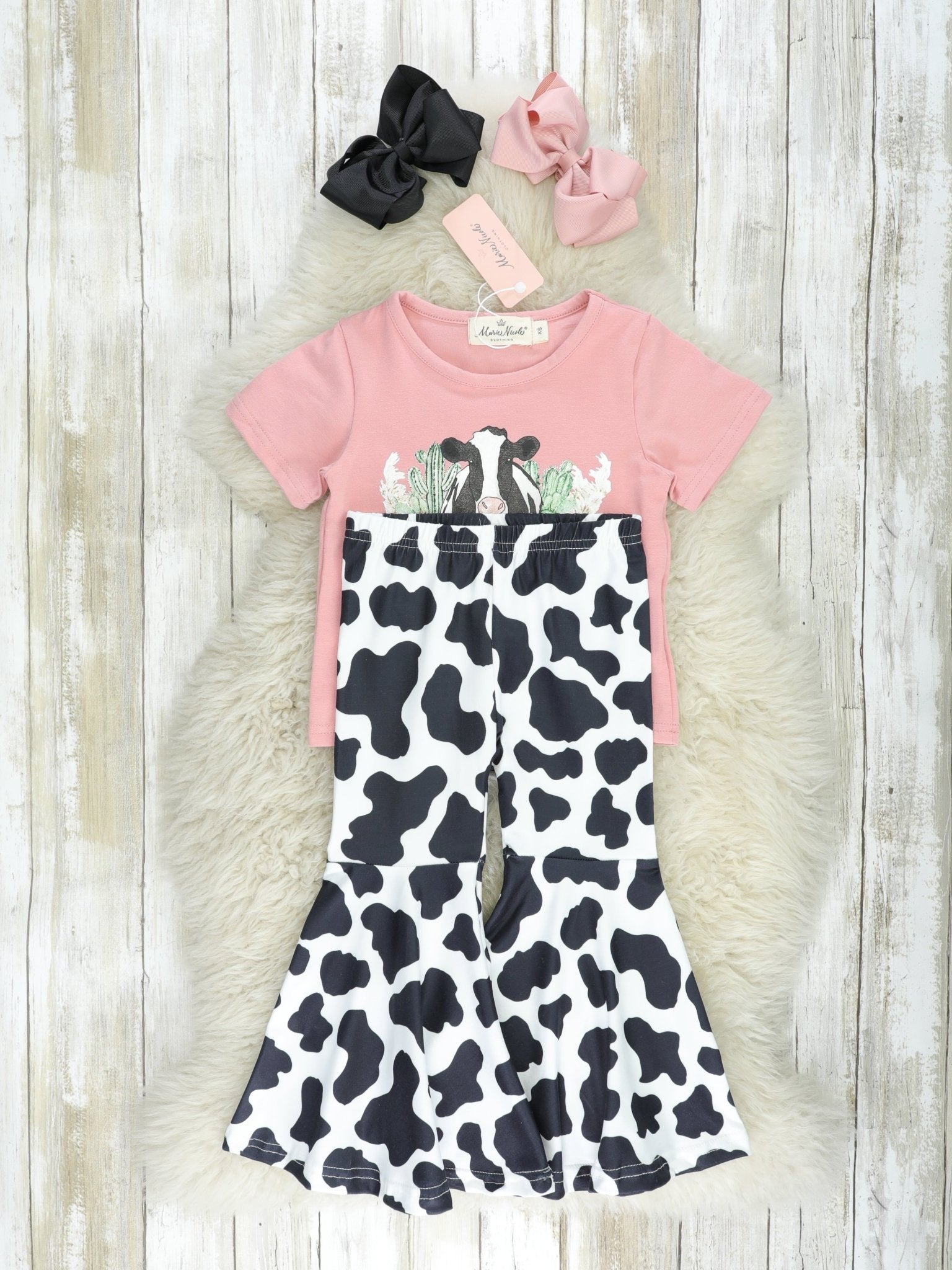 "Good Stock" Cow Bell Bottom Outfit - Marie Nicole Clothing