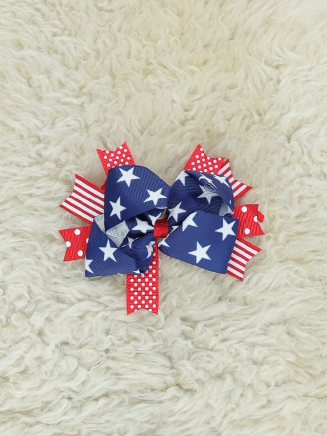 Red, White, & Blue Star Bow - Marie Nicole Clothing
