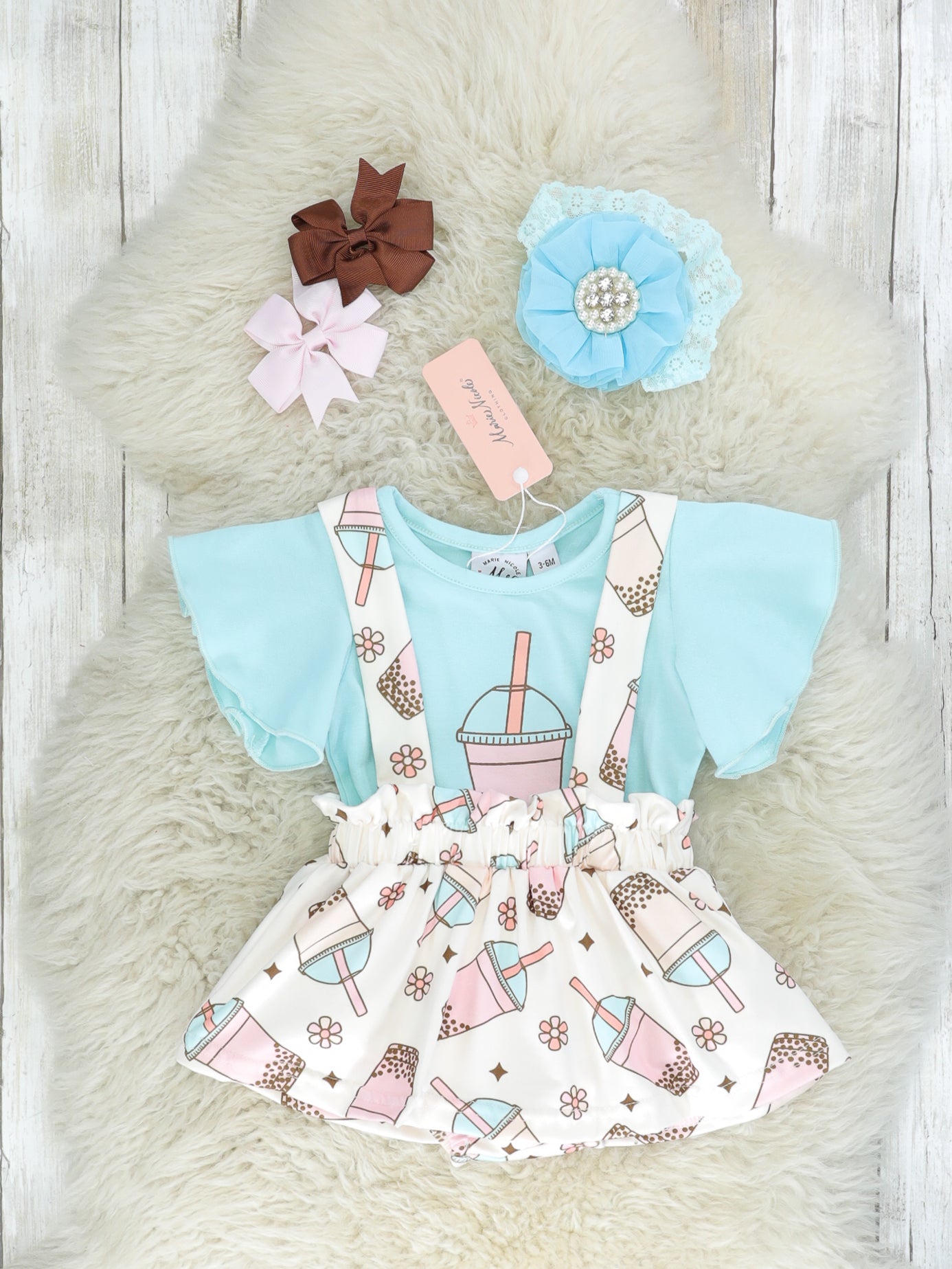 Boba Top & Suspender Dressy Skirt Set - Marie Nicole Clothing