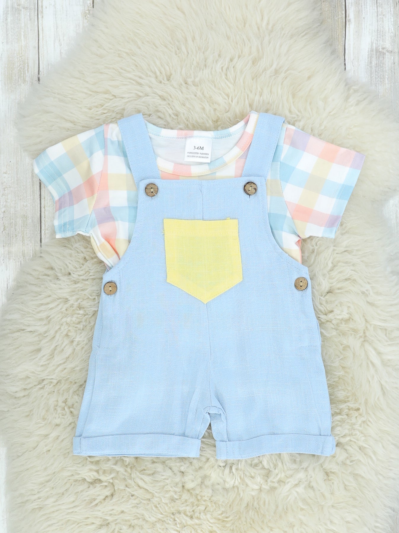 Spring Plaid Overall Set - Marie Nicole Clothing