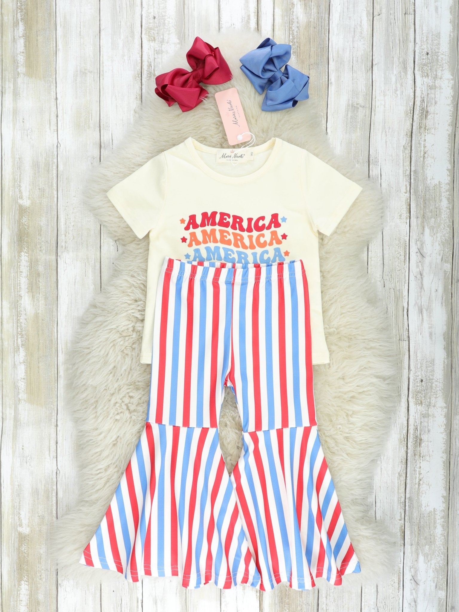 "America" Stripe Bell Bottoms Outfit - Marie Nicole Clothing
