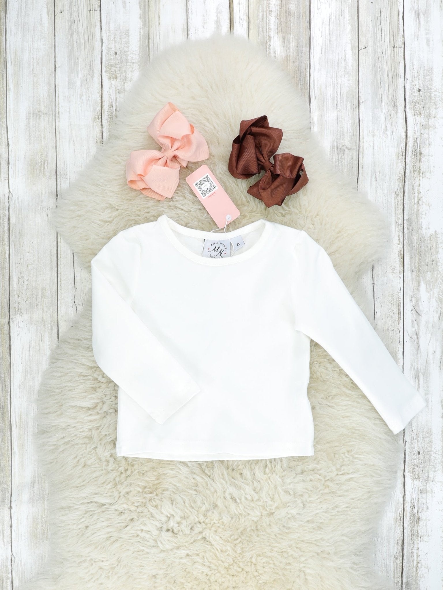 White Top & Chambray Reindeer Ruffle Dress - Marie Nicole Clothing