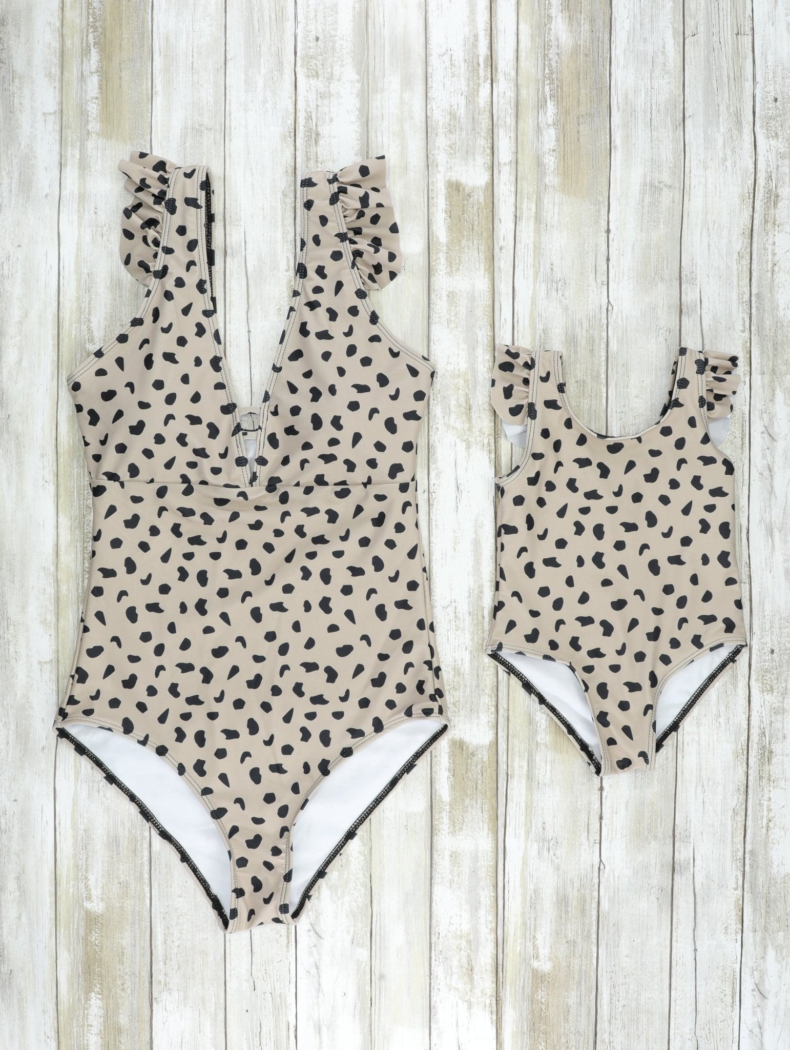 Mom & Me Cheetah Ruffle One - Piece Swimsuit - Marie Nicole Clothing