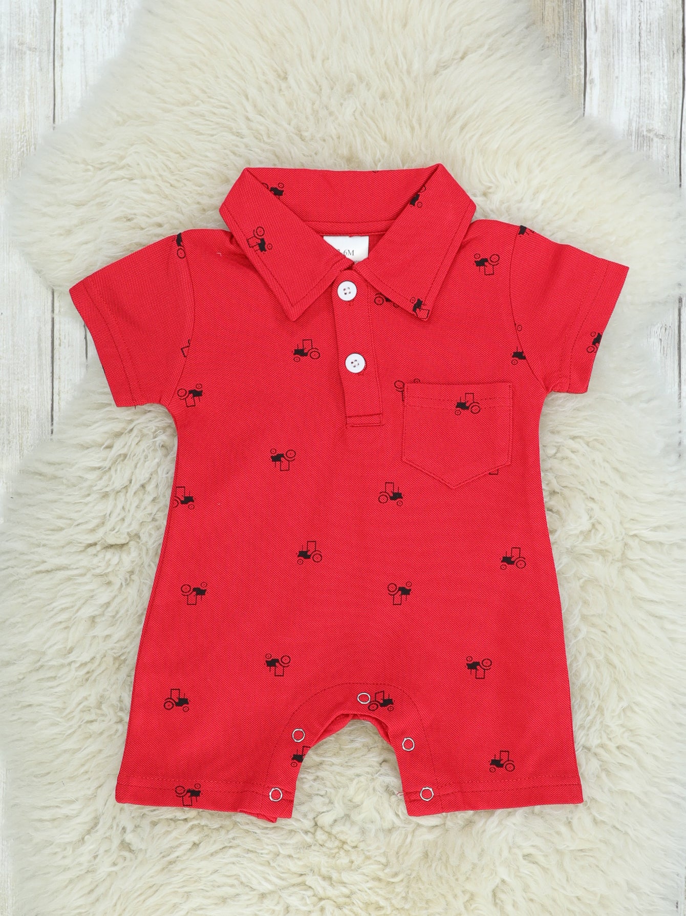 Red Polo Romper - Marie Nicole Clothing