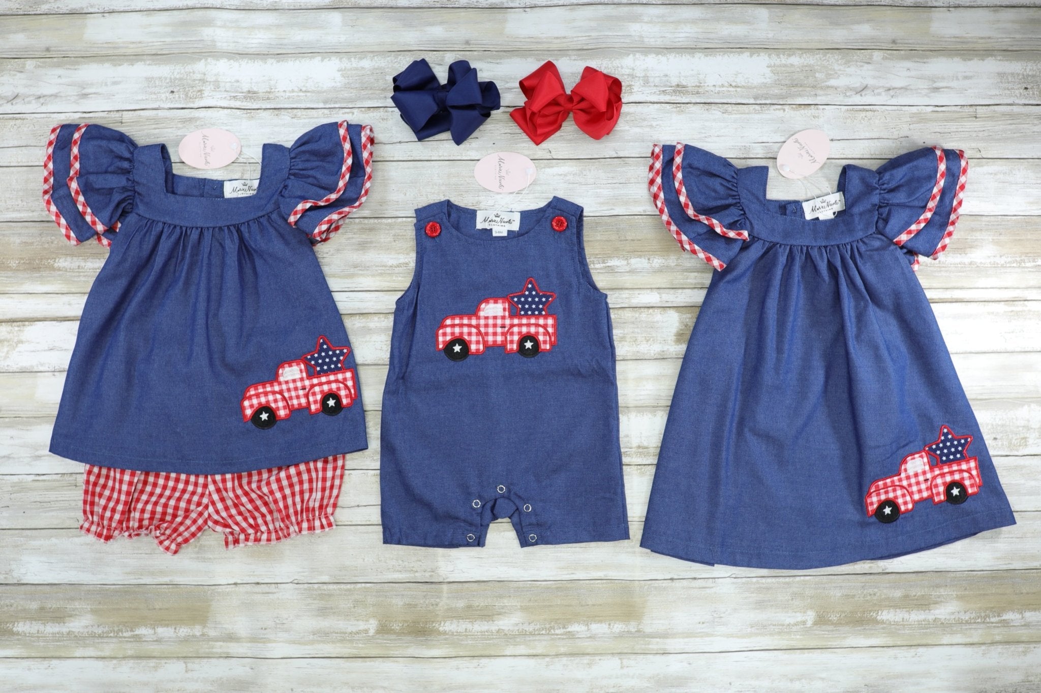 Chambray Red Check Truck Johnny - Marie Nicole Clothing