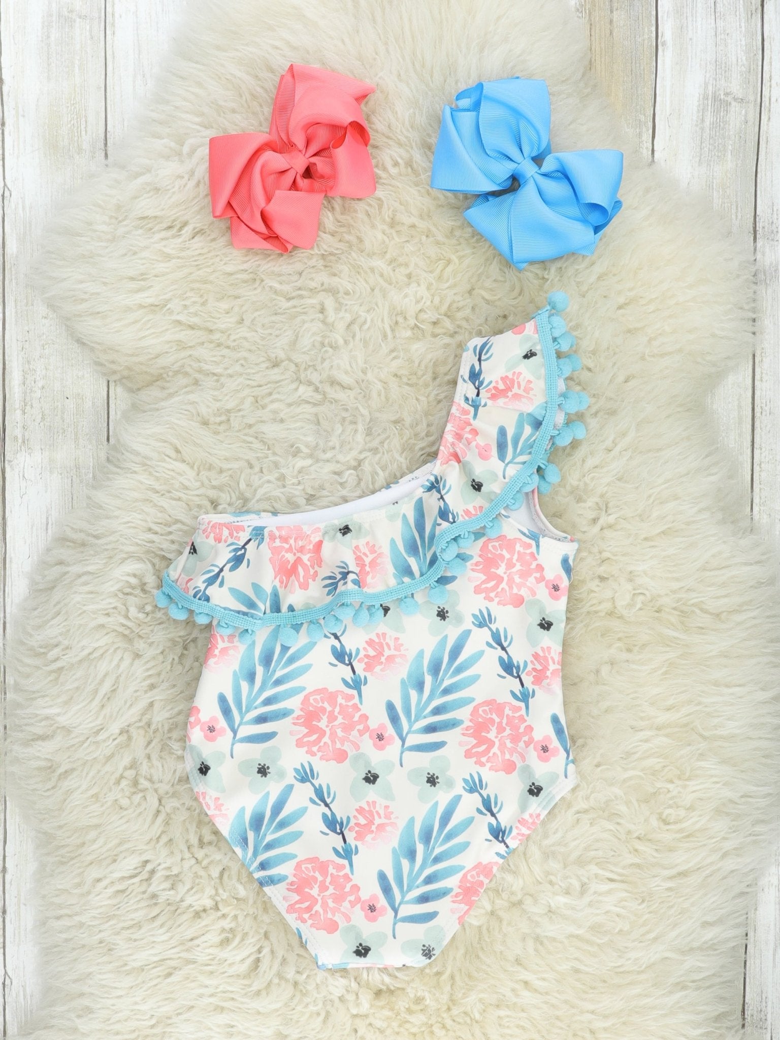 Coral Hydrangea Ruffle One - Piece Swimsuit - Marie Nicole Clothing