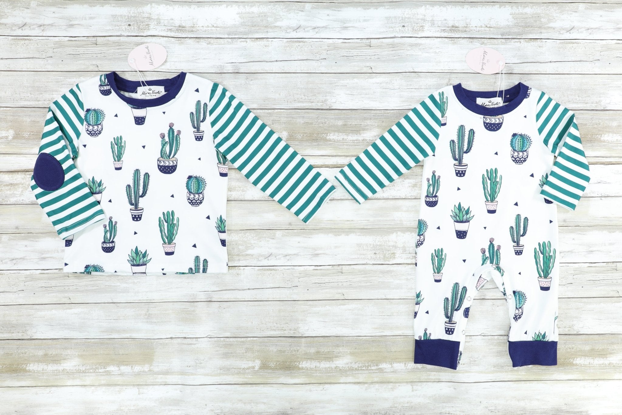 Striped Raglan Cactus Shirt - Marie Nicole Clothing