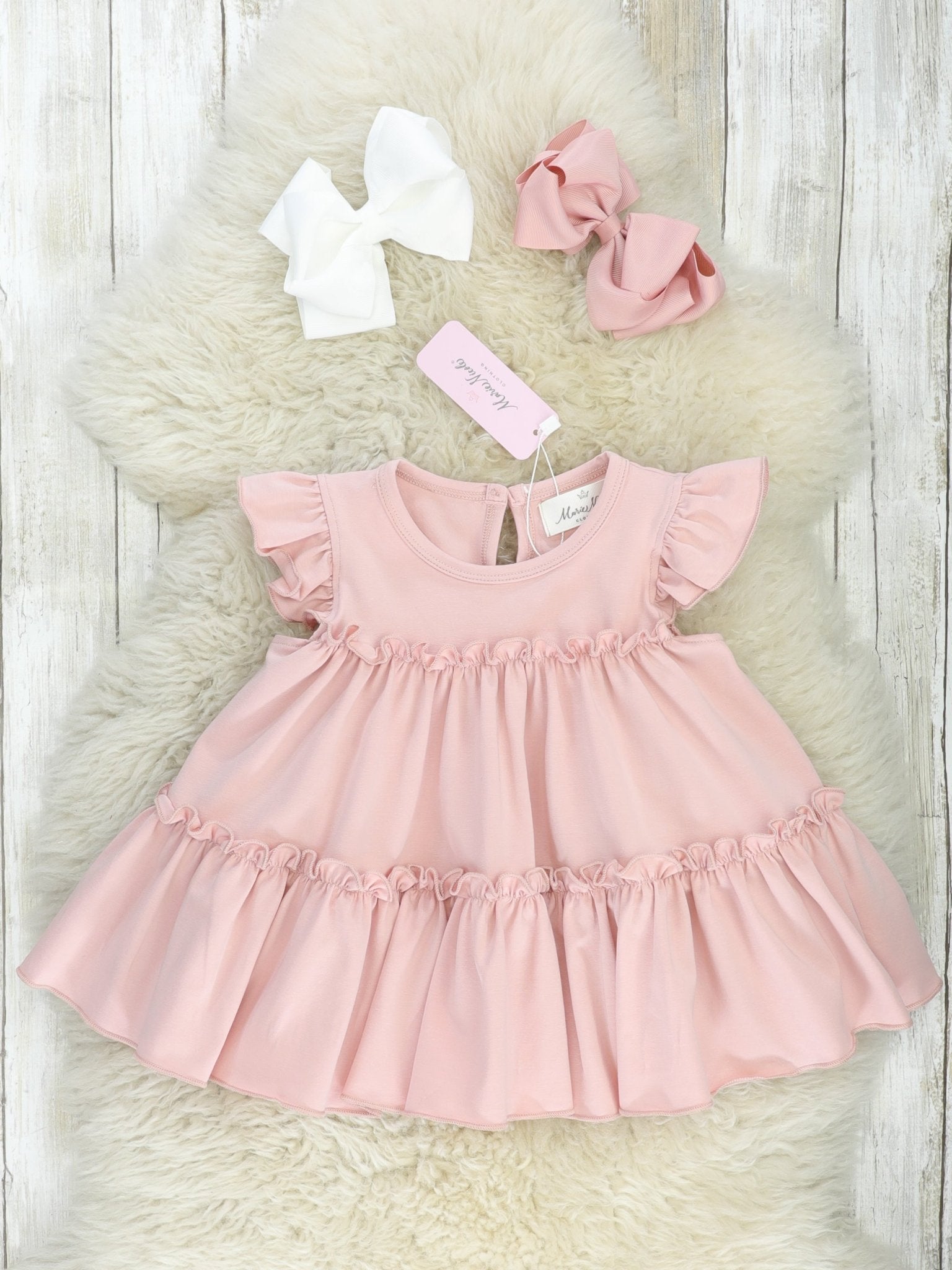 Cotton Tiered Ruffle Tunic - Mauve - Marie Nicole Clothing