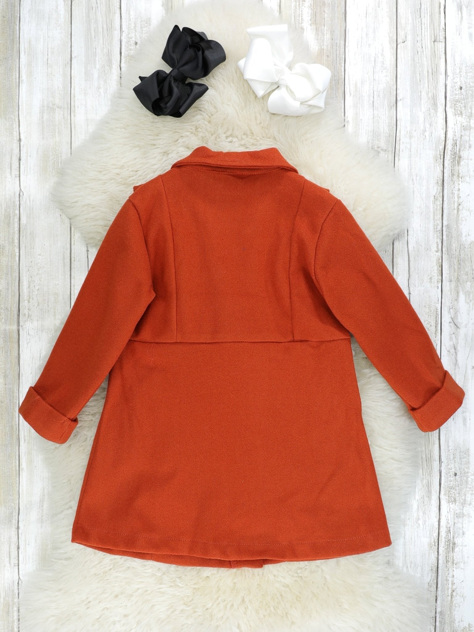 Rust Collared Ruffle Jacket - Marie Nicole Clothing