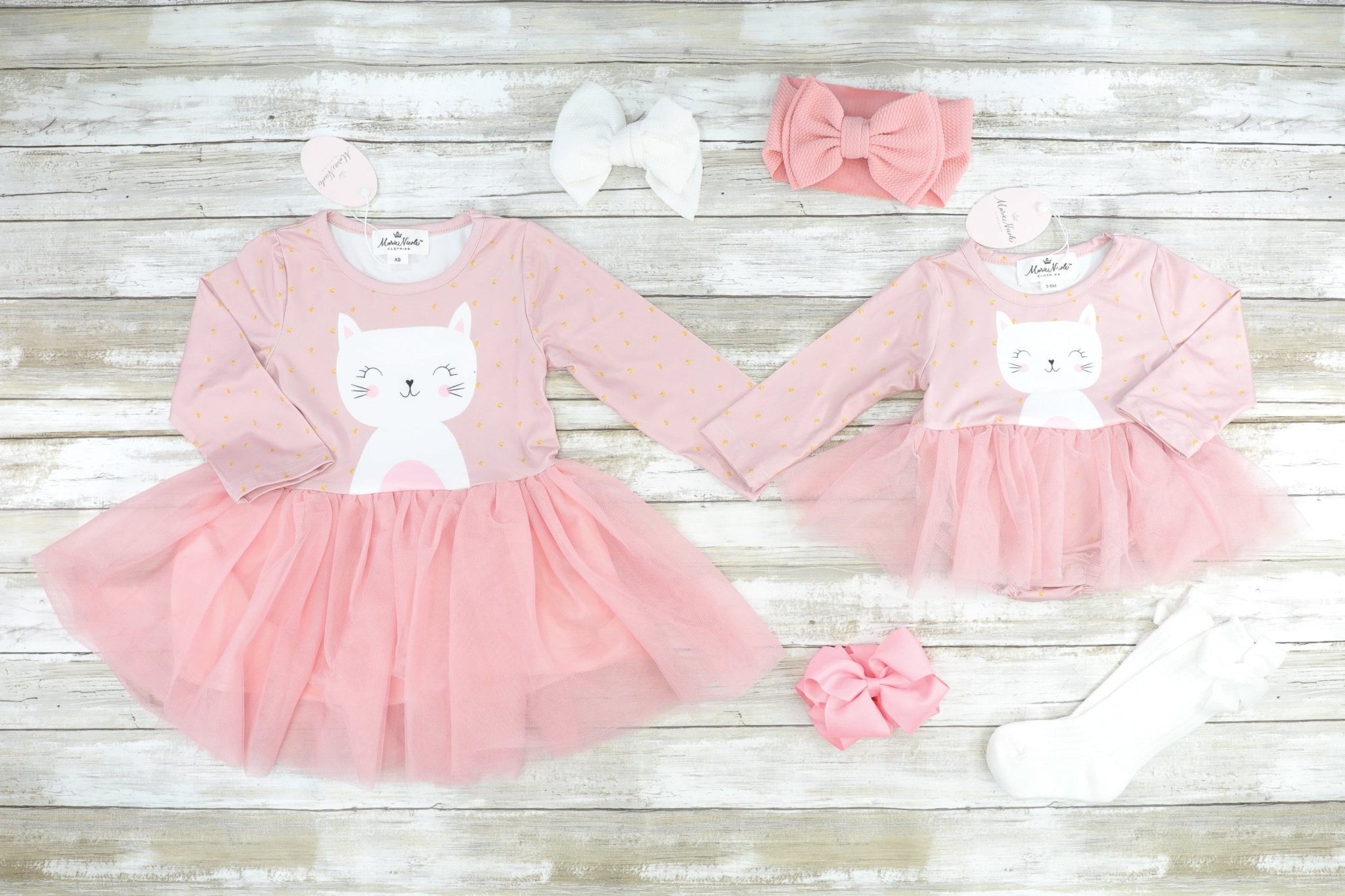 Pink Cat Tulle Dress - Marie Nicole Clothing