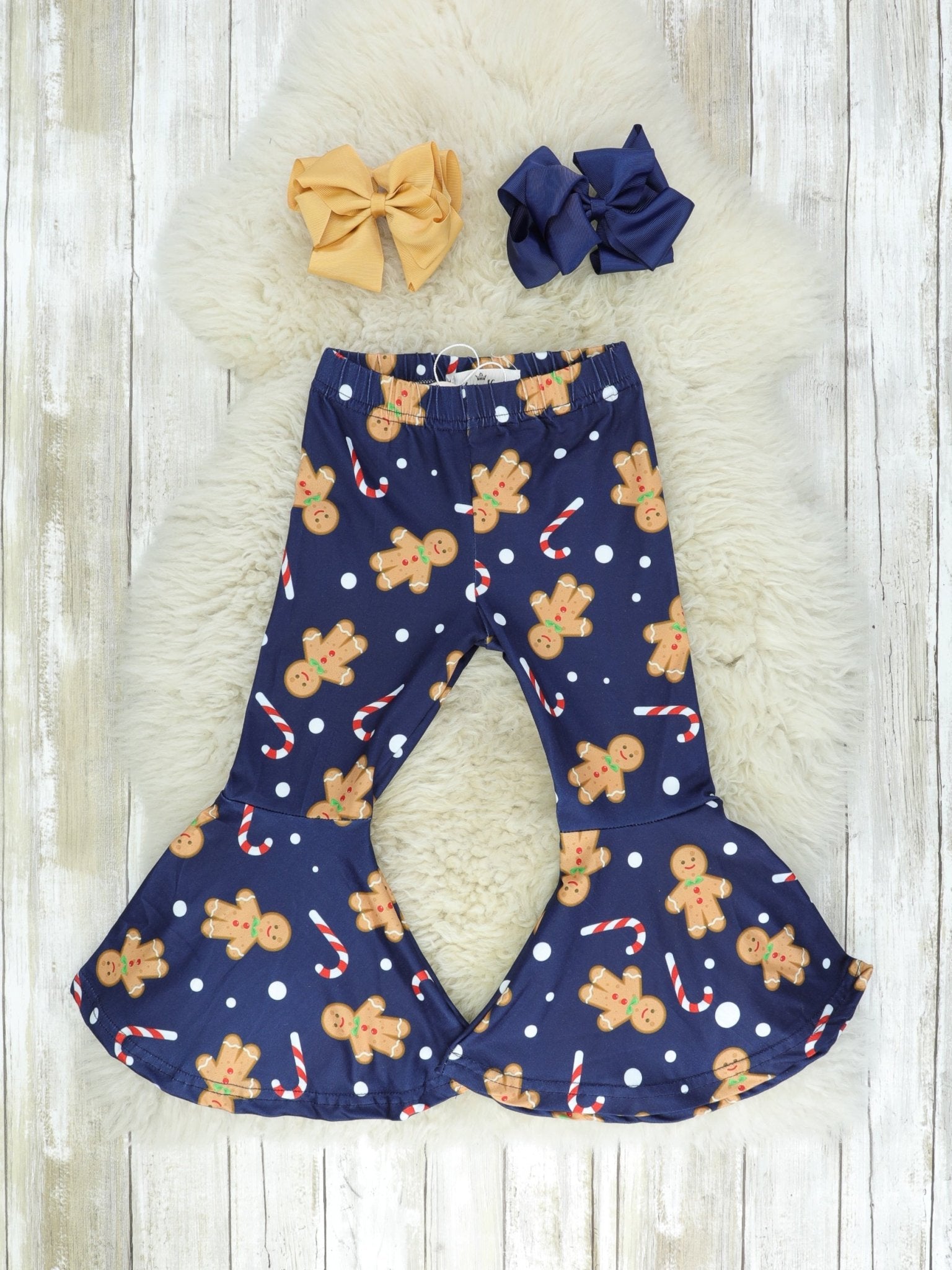 Mom & Me Gingerbread Candy Cane Bell Bottoms - Marie Nicole Clothing