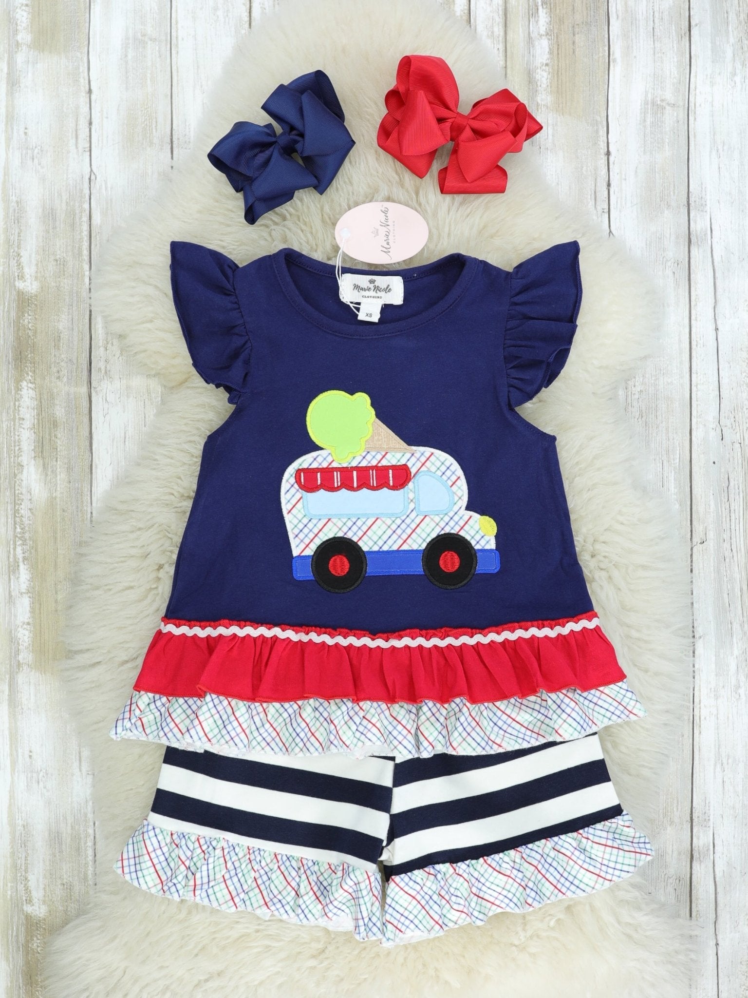 Ice Cream Truck Ruffle Outfit - Marie Nicole Clothing
