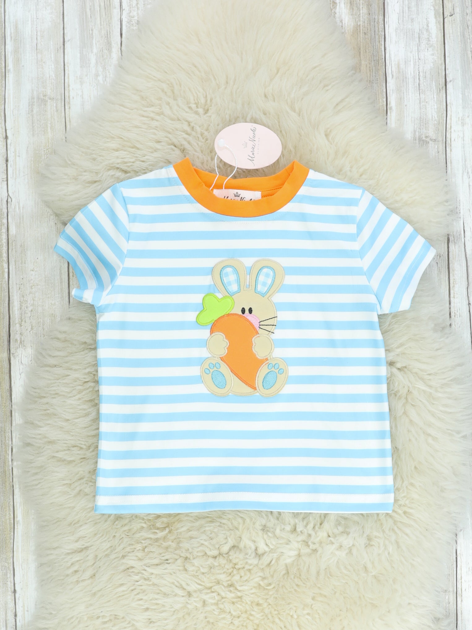 Striped Bunny Carrot Shirt - Marie Nicole Clothing