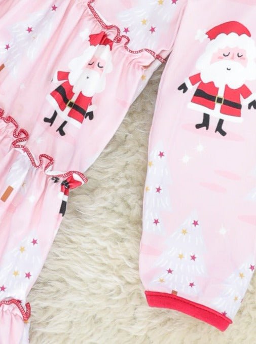 Pink Santa Tiered Ruffle Dress - Marie Nicole Clothing